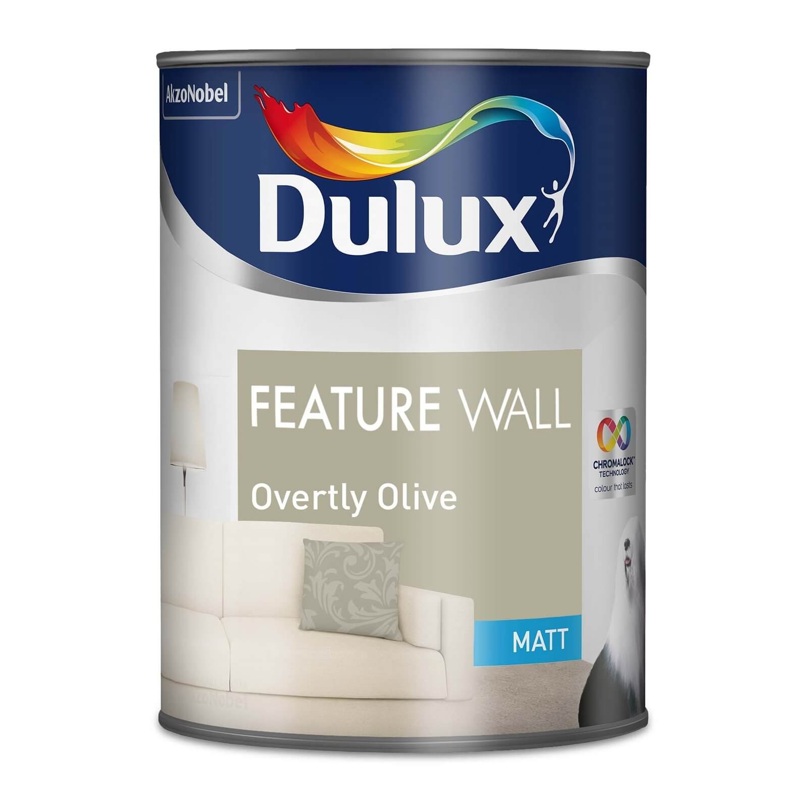 Dulux Feature Wall Overtly Olive - Matt Emulsion Paint - 1.25L