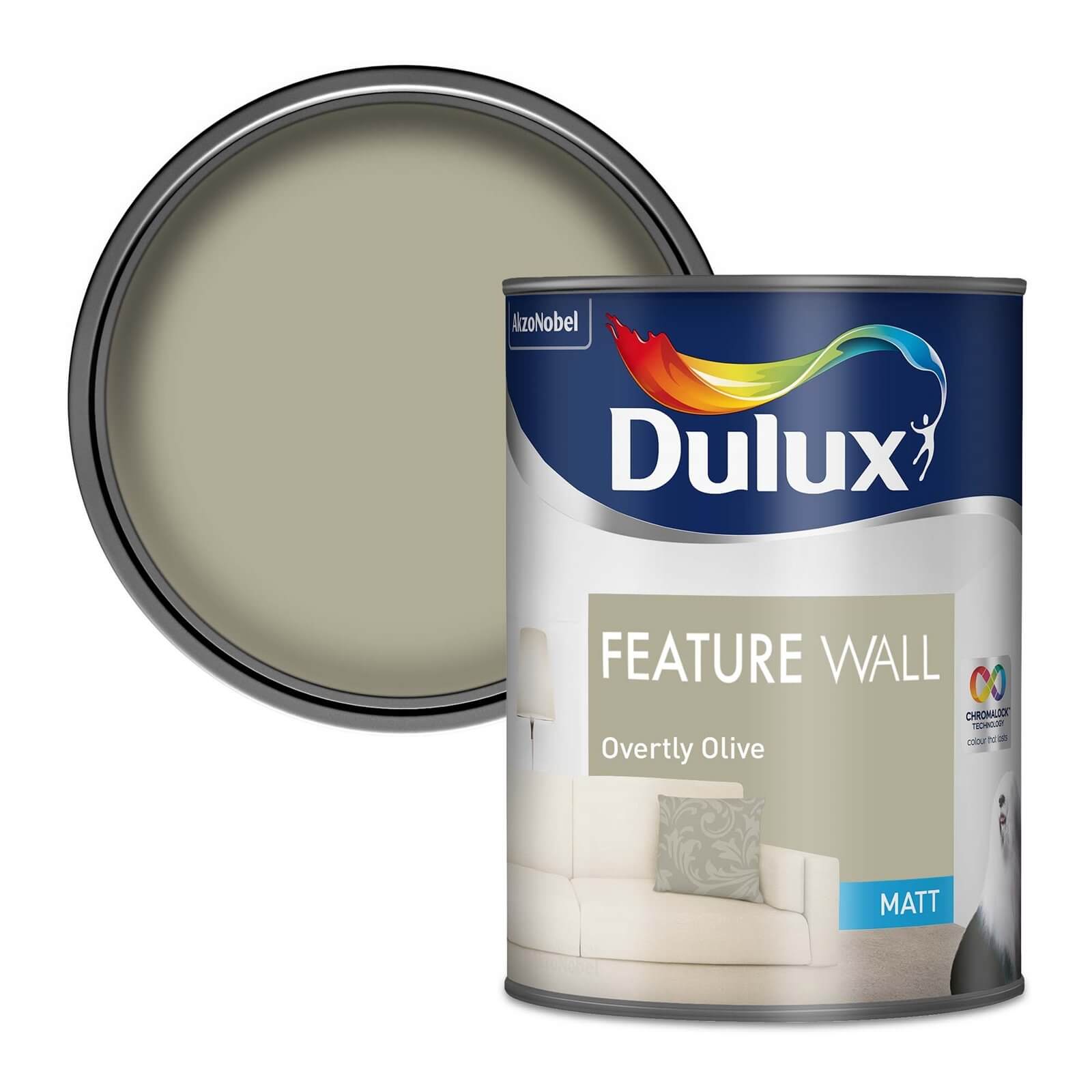 Dulux Feature Wall Overtly Olive - Matt Emulsion Paint - 1.25L