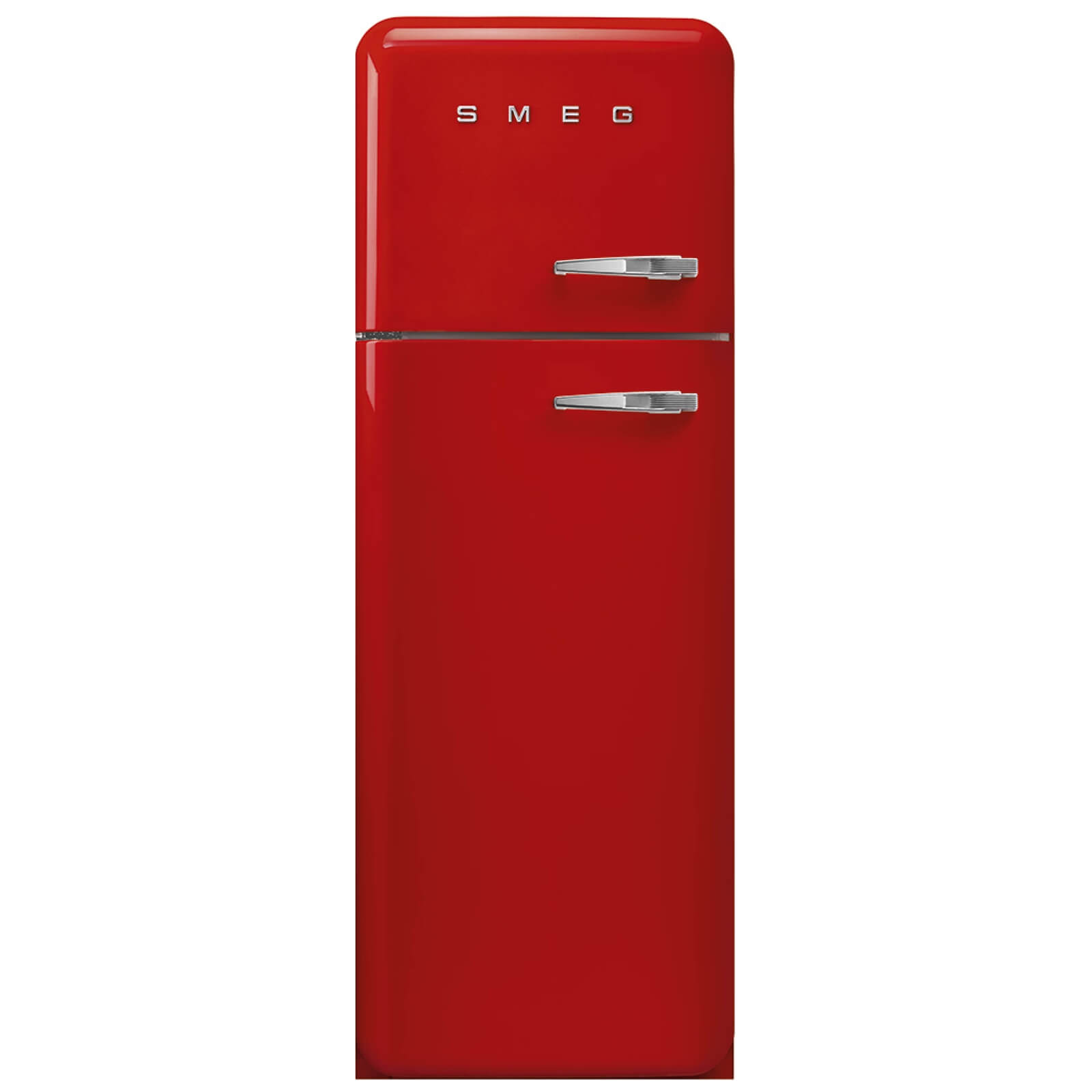 Smeg FAB30LRD3UK 60cm 50's Style Freezer Over Fridge - Red - Left Hand Hinged