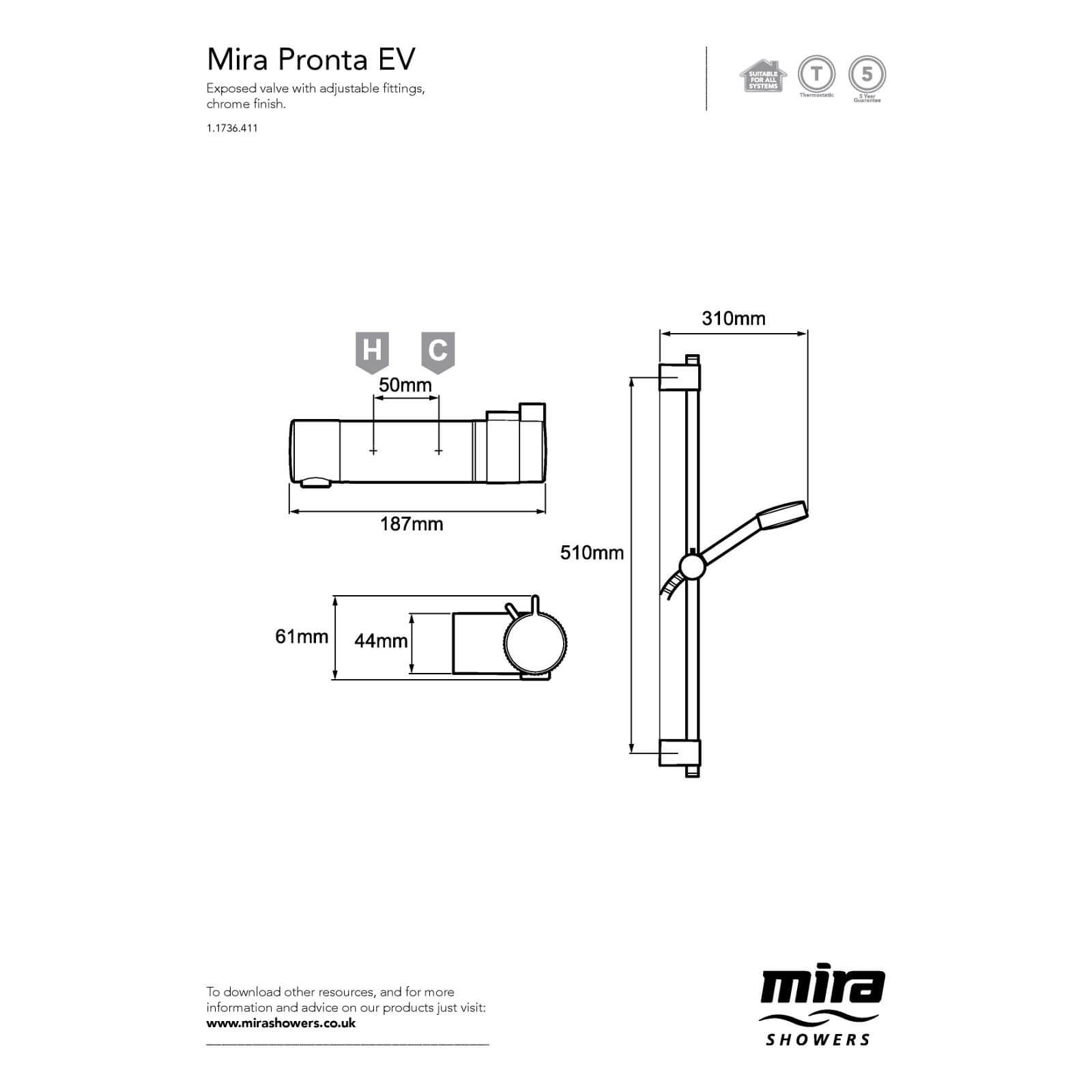 Mira Pronta EV Mixer Shower