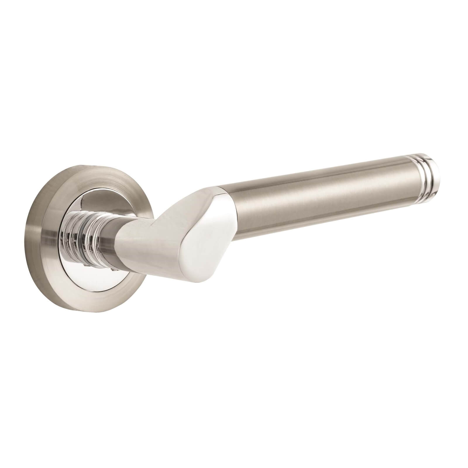 Marcella Dual Tone Lever on Rose - Brushed Nickel