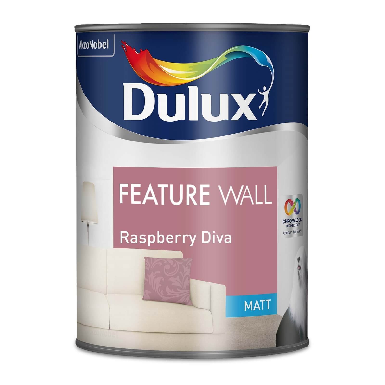 Dulux Feature Wall Raspberry Diva - Matt Emulsion Paint - 1.25L