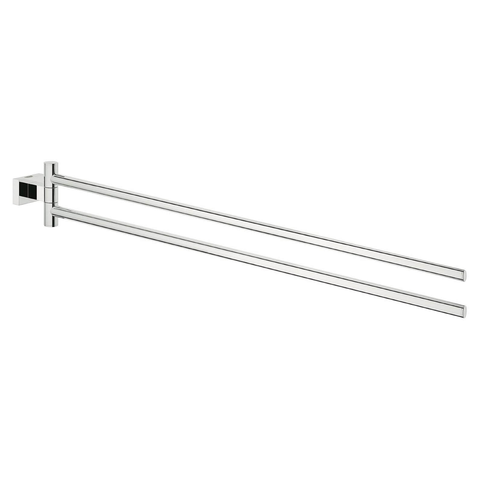 GROHE Essentials Cube Double Towel Bar - 439mm - Chrome
