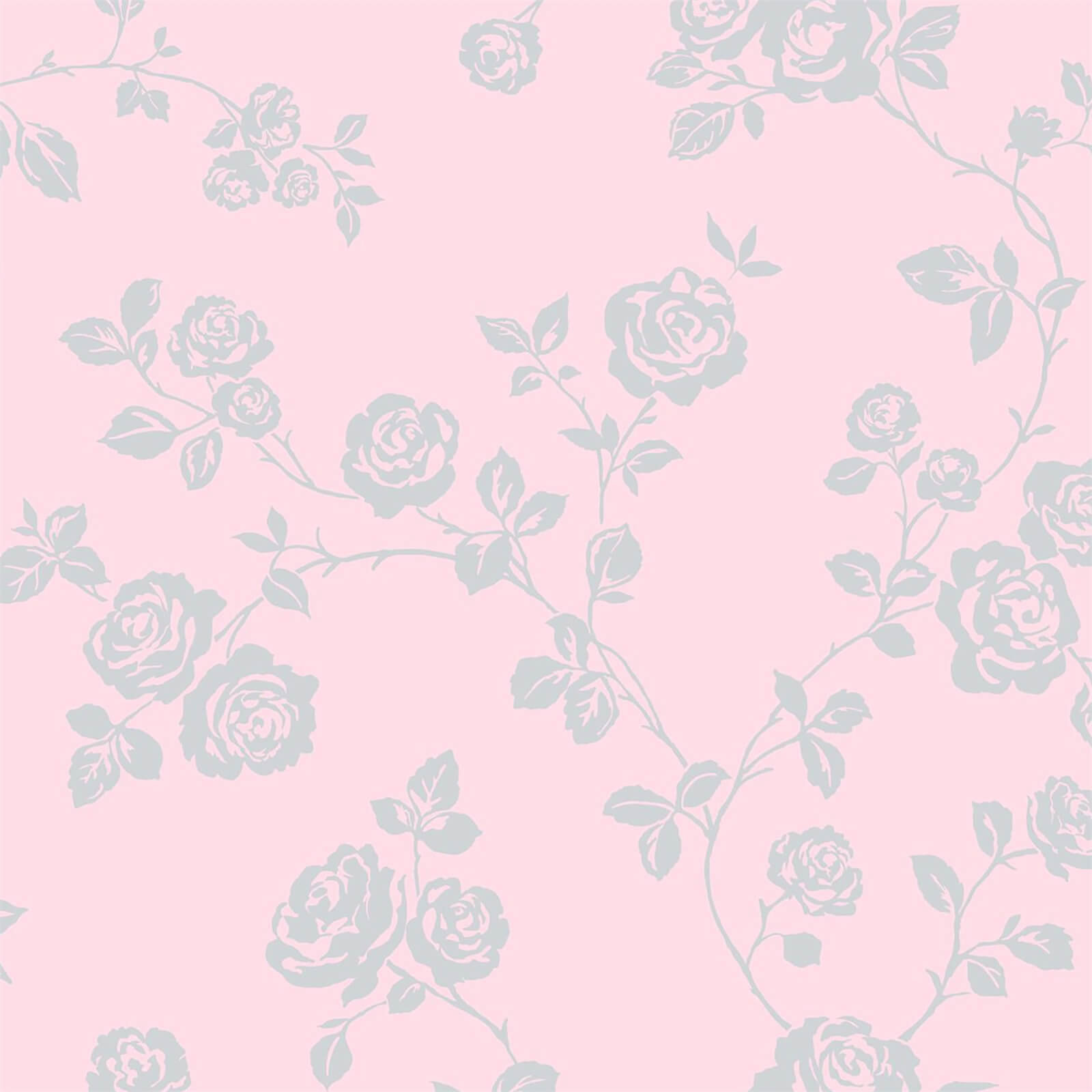 Fine Decor Sparkle Rose Trail Pink Wallpaper