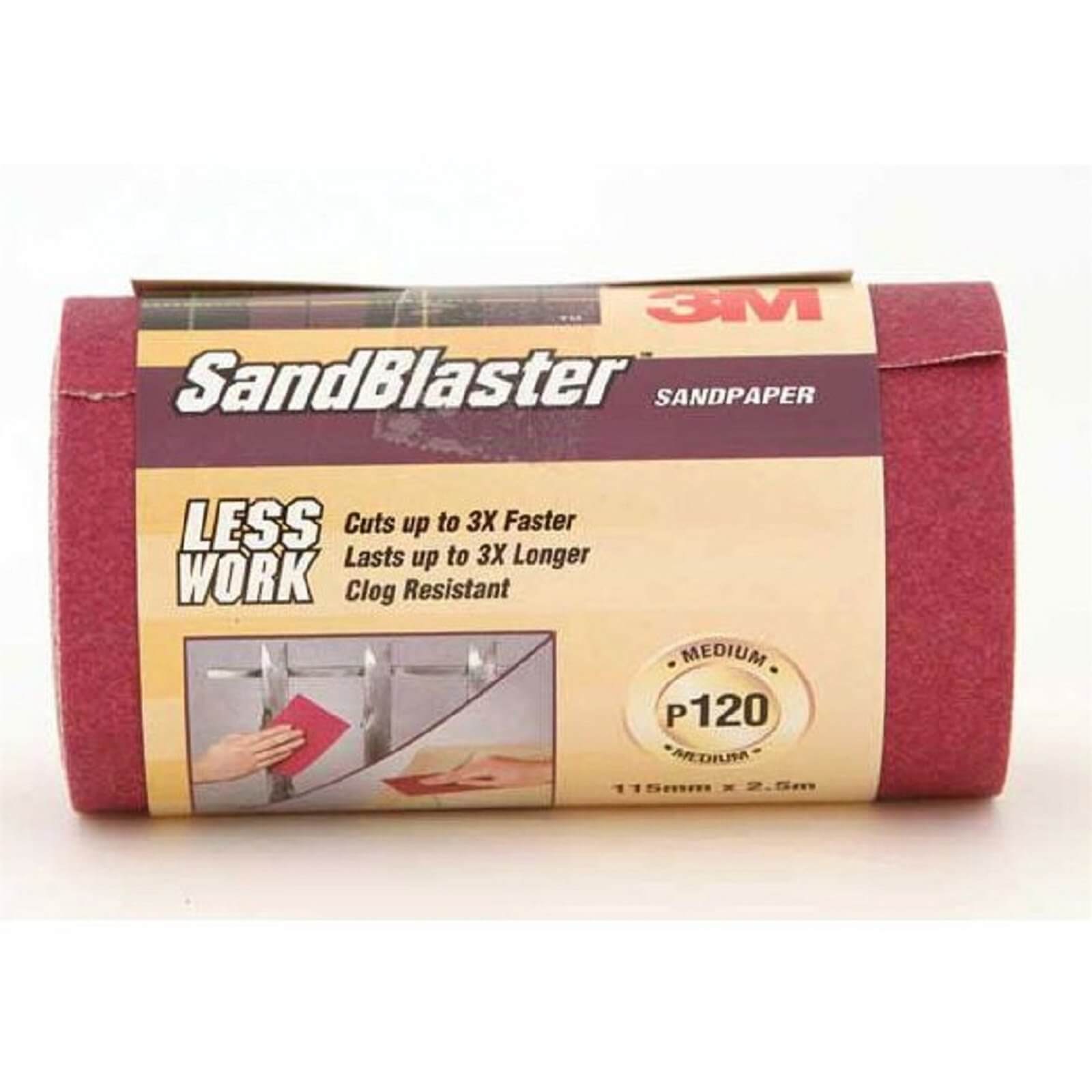 3M P120 SandBlaster Roll - Medium Grade - 2.5m