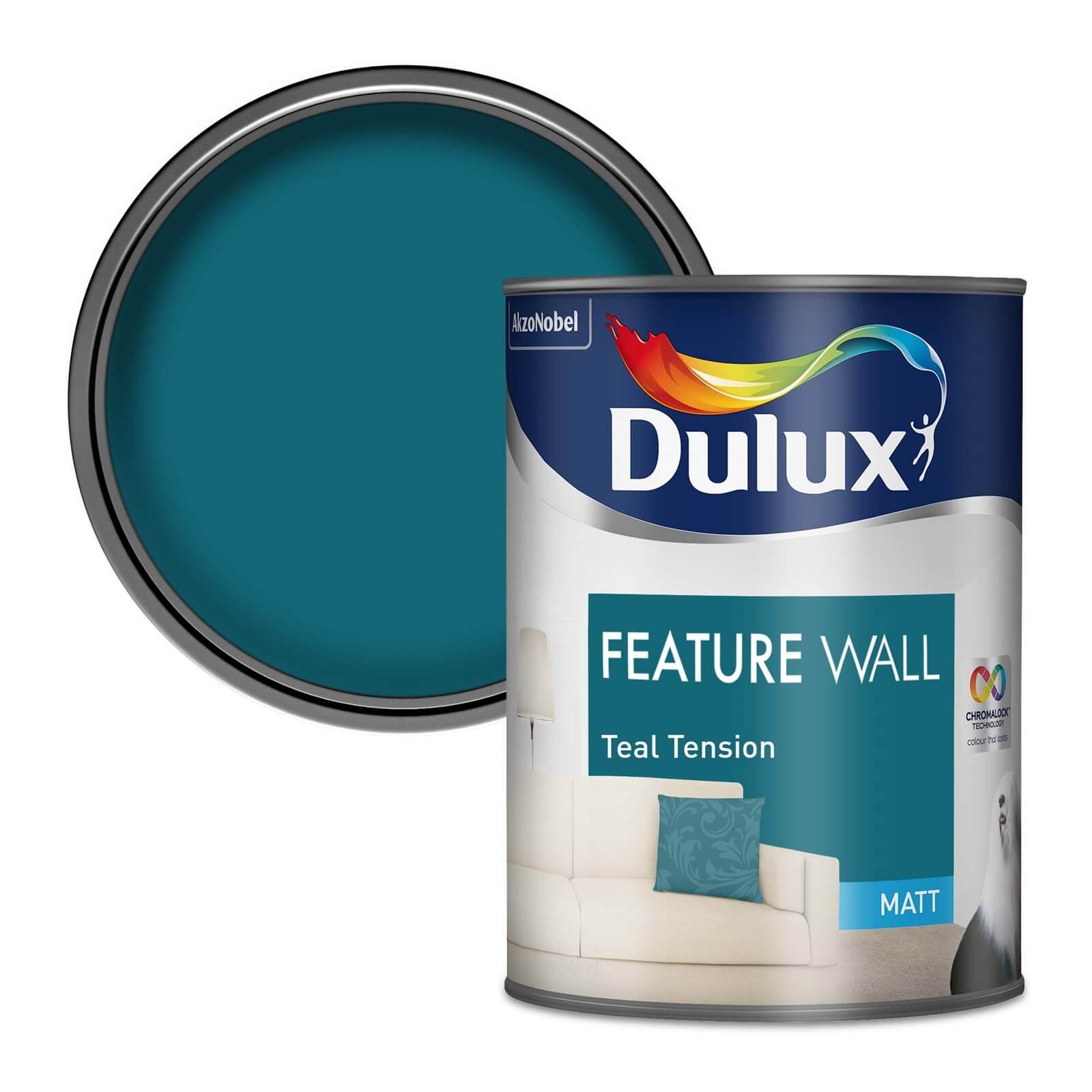 Dulux Feature Wall Teal Tension - Matt Emulsion Paint - 1.25L