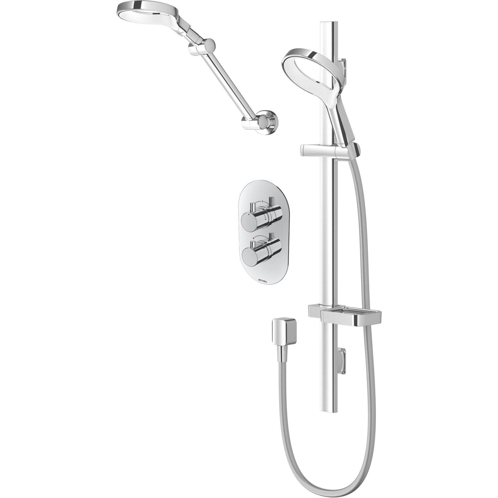 Methven Aio Aurajet Diverter Shower & Kit - Chrome & White