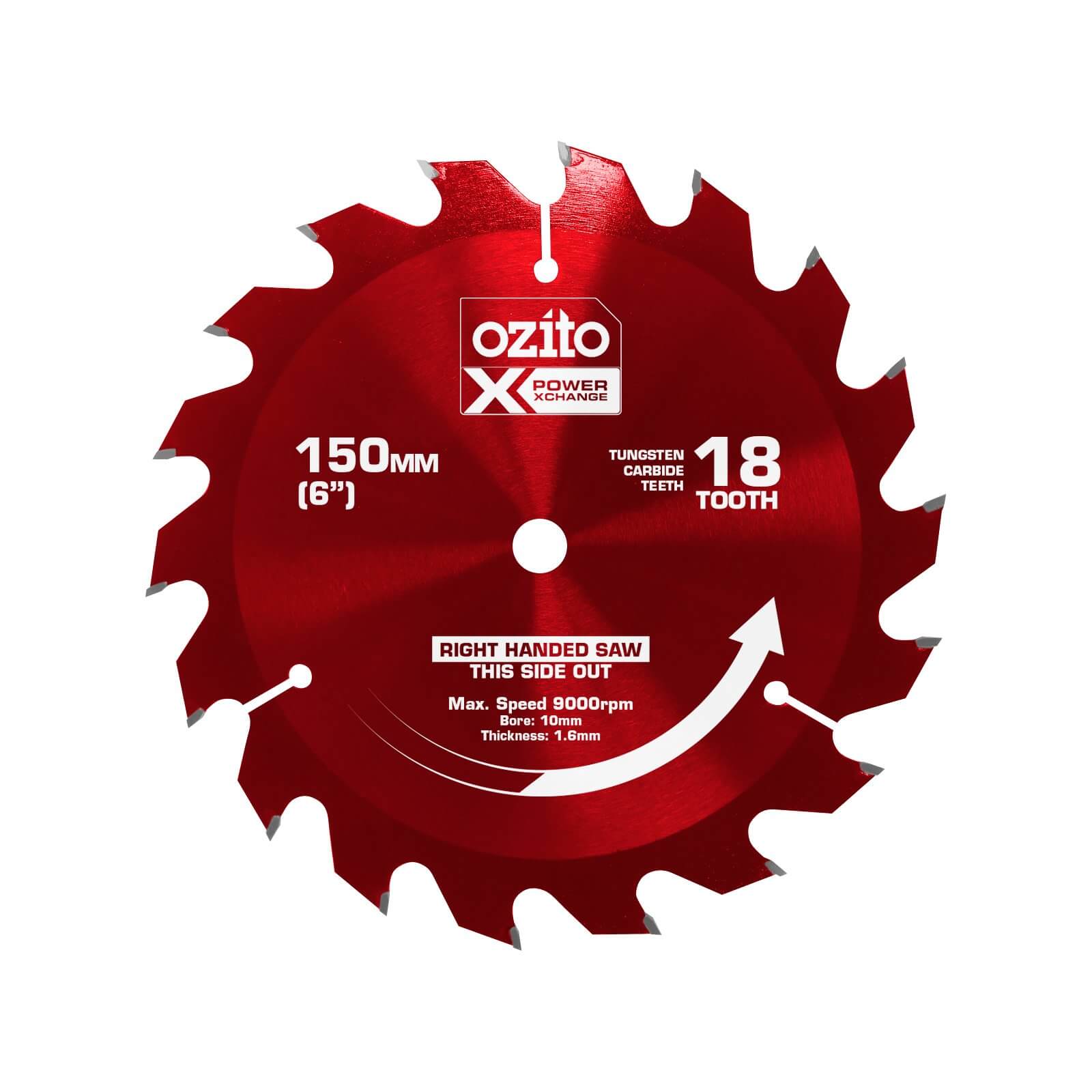 Ozito by Einhell Power X Change 150mm 18 Tooth Circular Saw Blade
