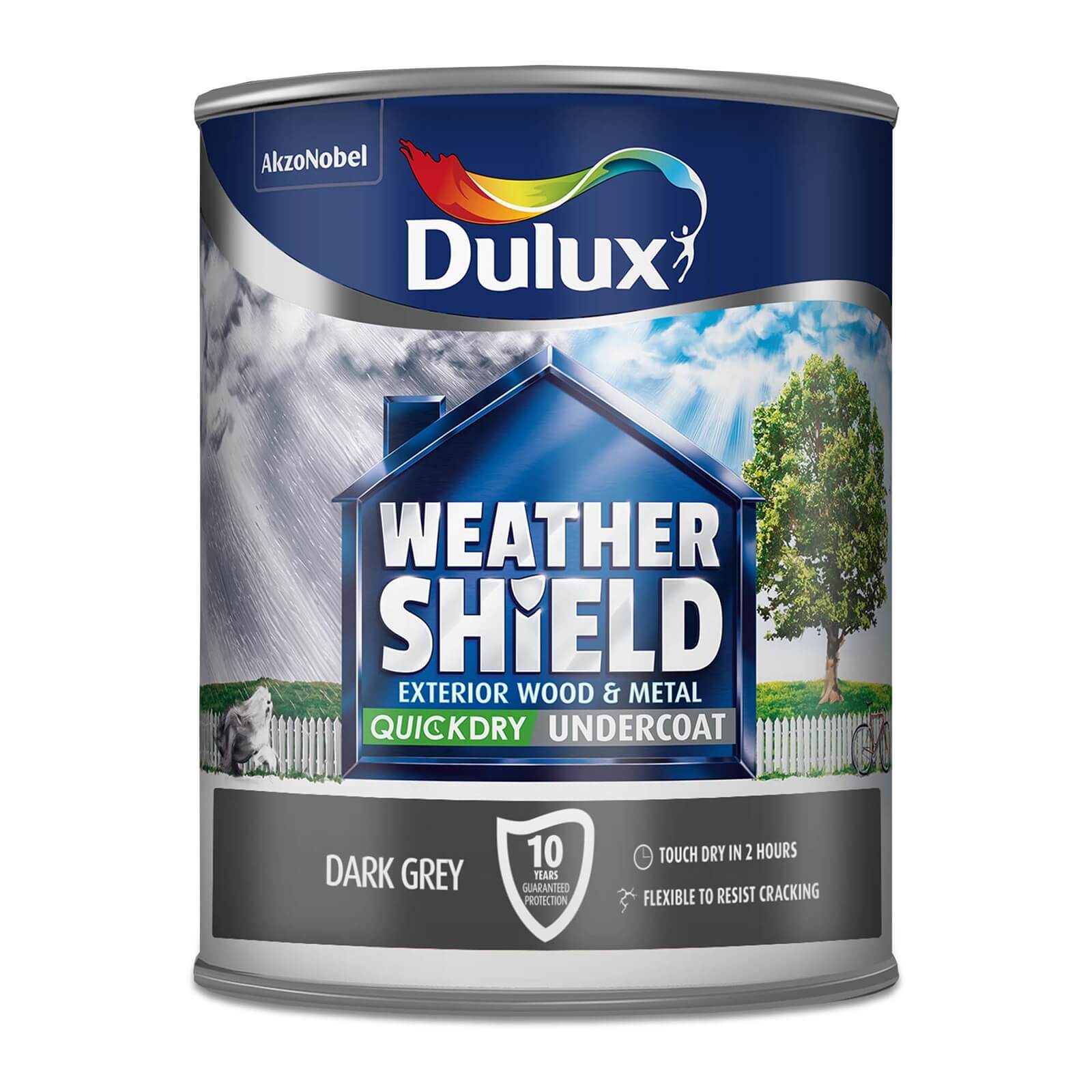 Dulux Weathershield Exterior Quick Dry Undercoat Dark Grey - 750ml