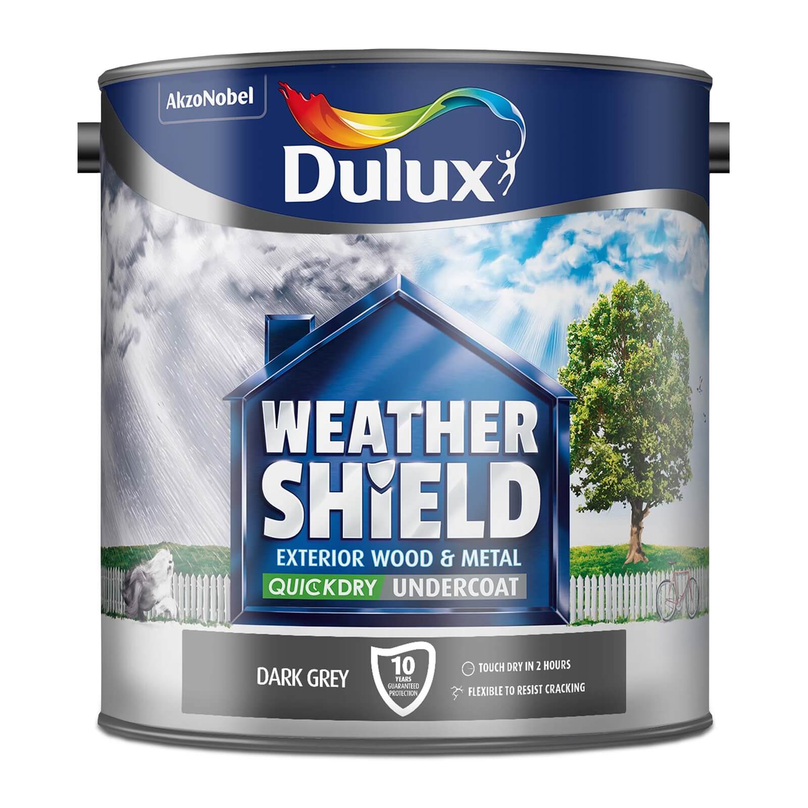 Dulux Weathershield Exterior Quick Dry Undercoat Dark Grey - 2.5L