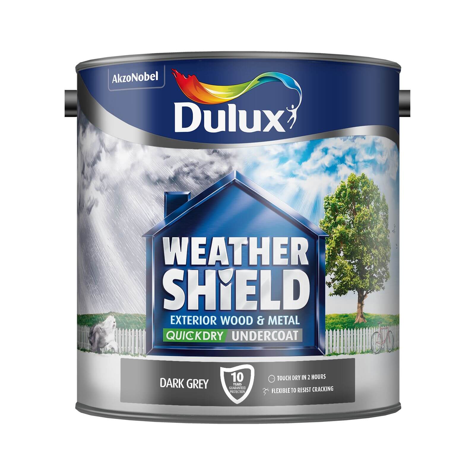 Dulux Weathershield Exterior Quick Dry Undercoat Dark Grey - 2.5L