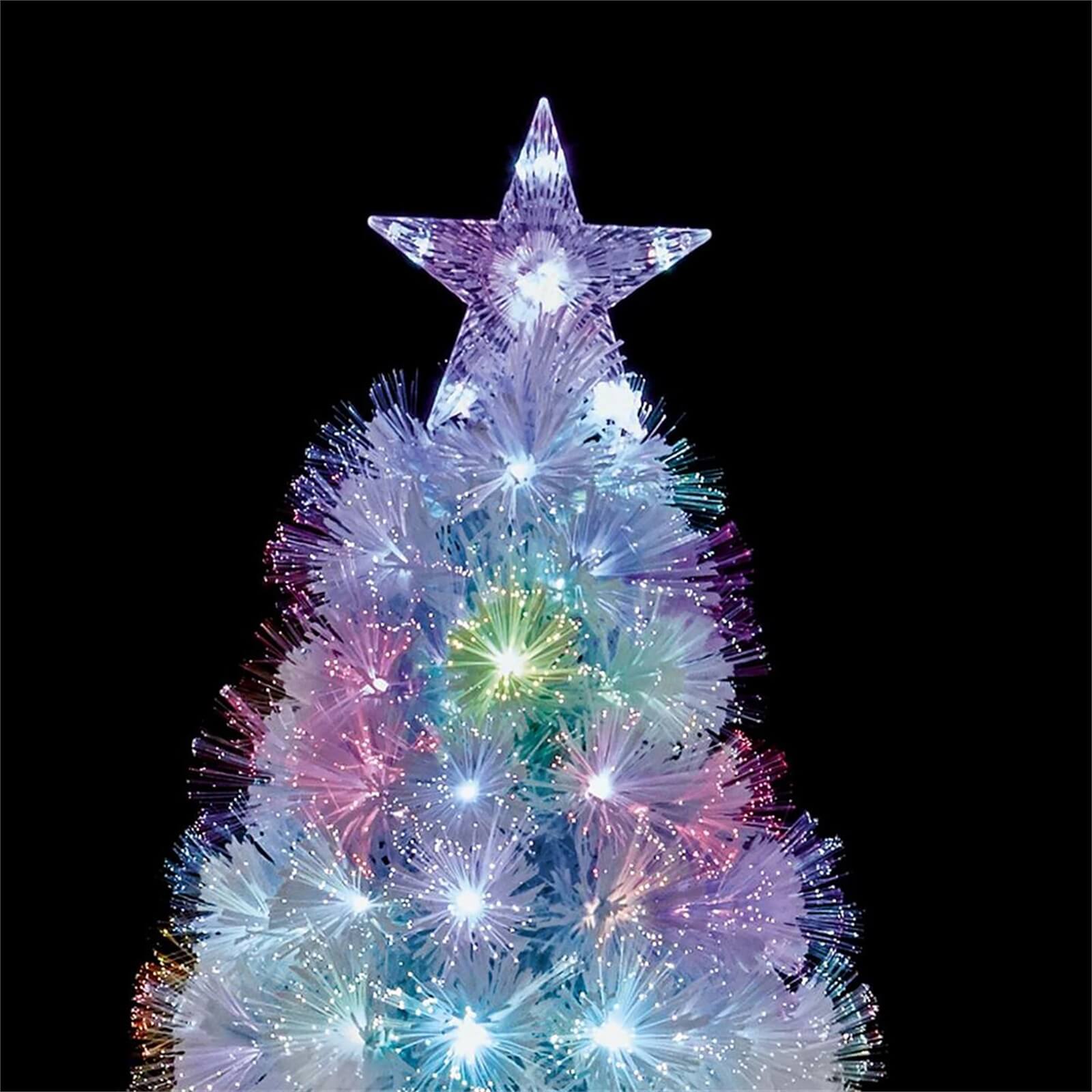4ft White Flash LED Fibre Optic Christmas Tree