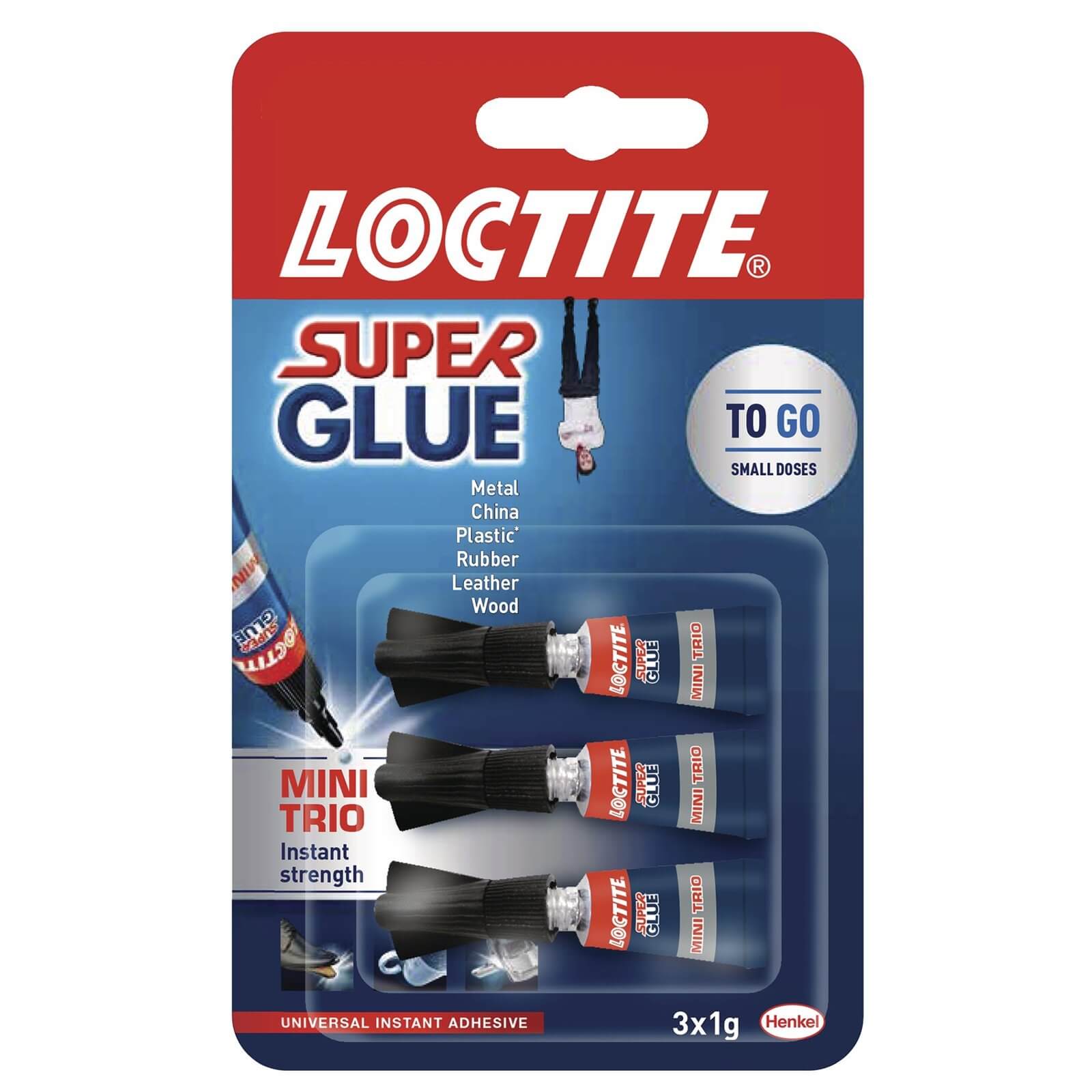 Loctite Super Glue Mini trio - Transparent - 3 x 1g