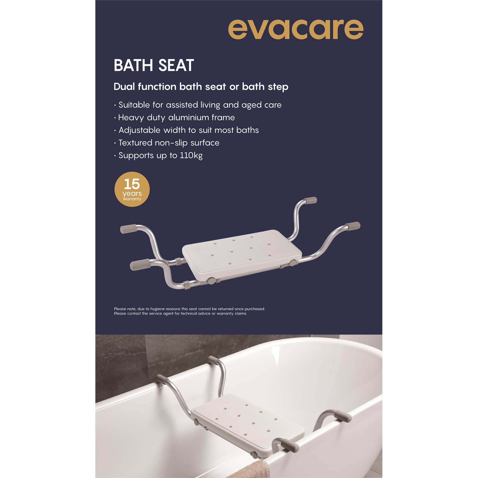 Evacare Suspended Bath Bench