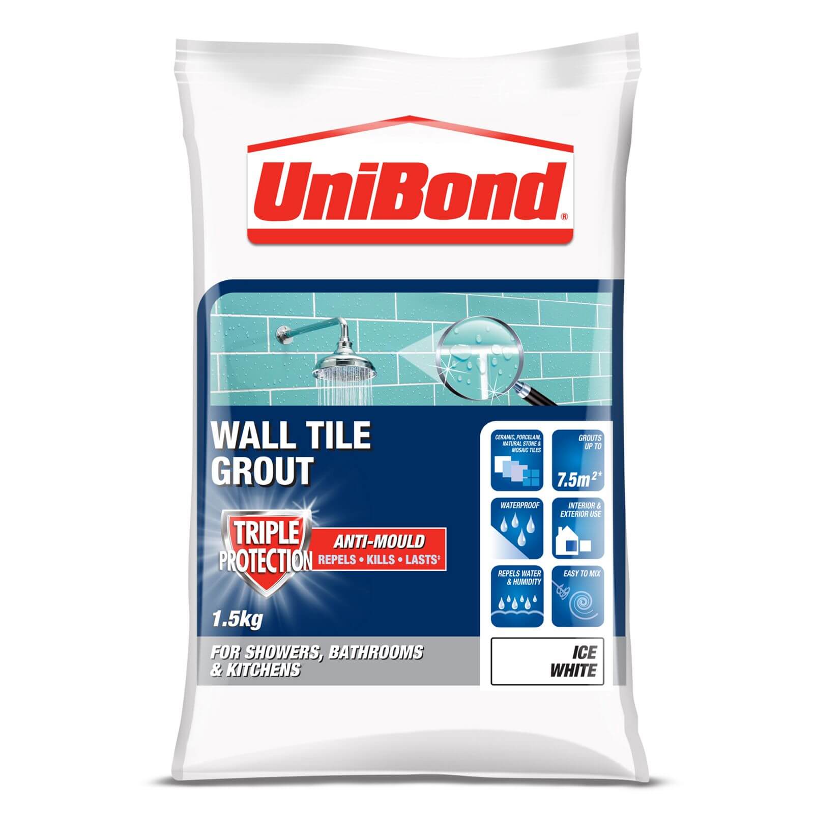 UniBond Anti Mould Grout White - 1.5Kg