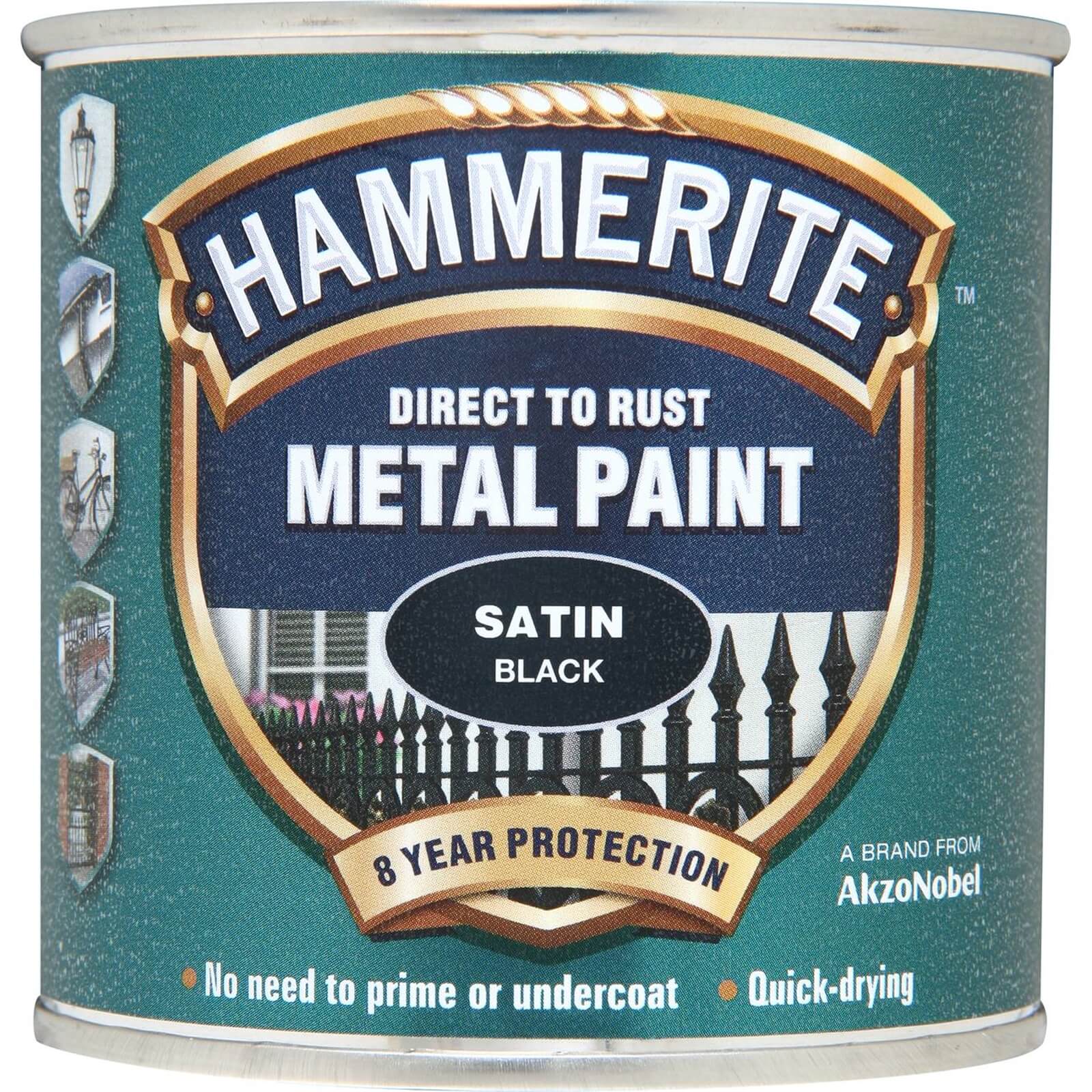 Hammerite Satin Radiator Paint Black - 250ml