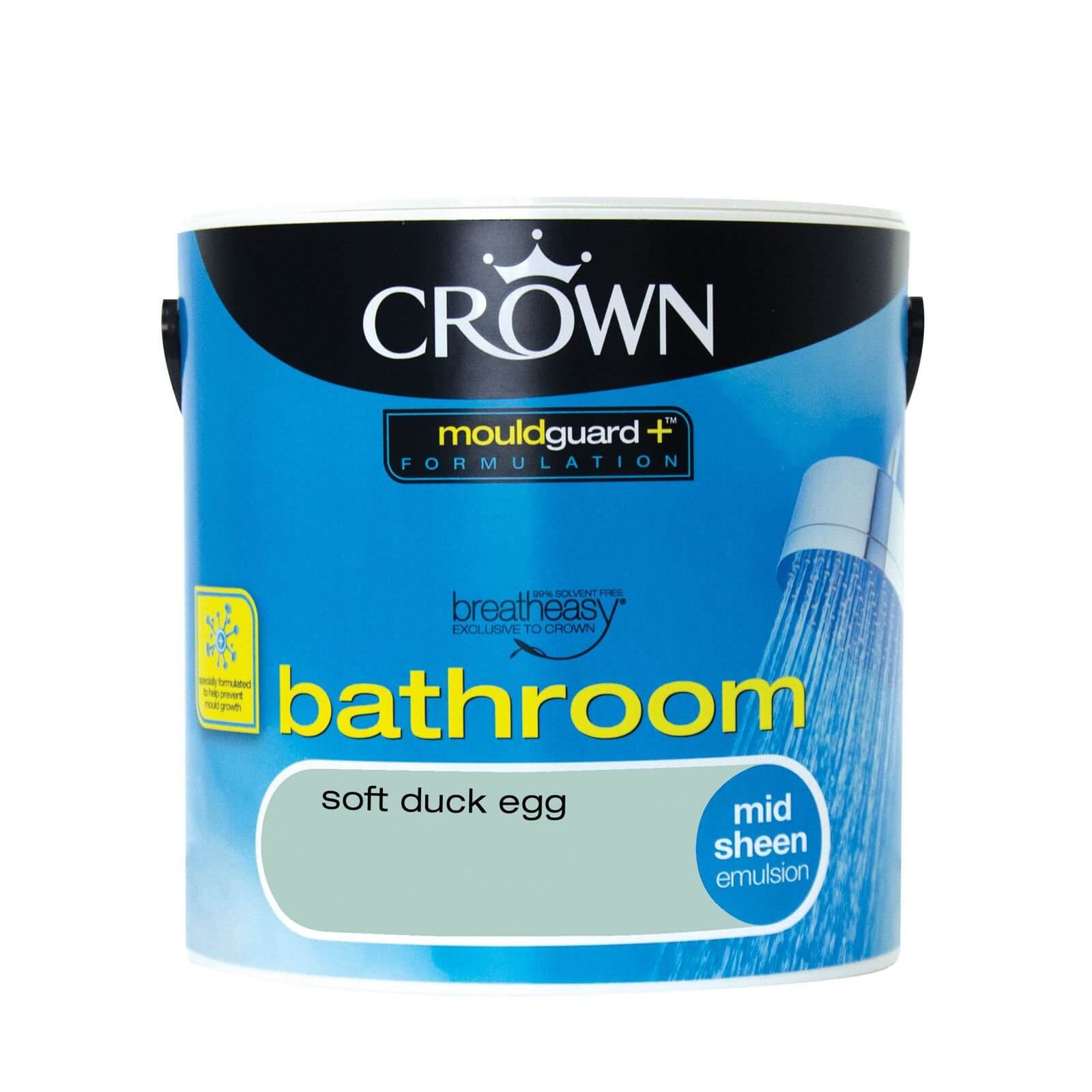 Crown Breatheasy Bathroom - Soft Duck Egg - Mid-sheen Paint - 2.5L