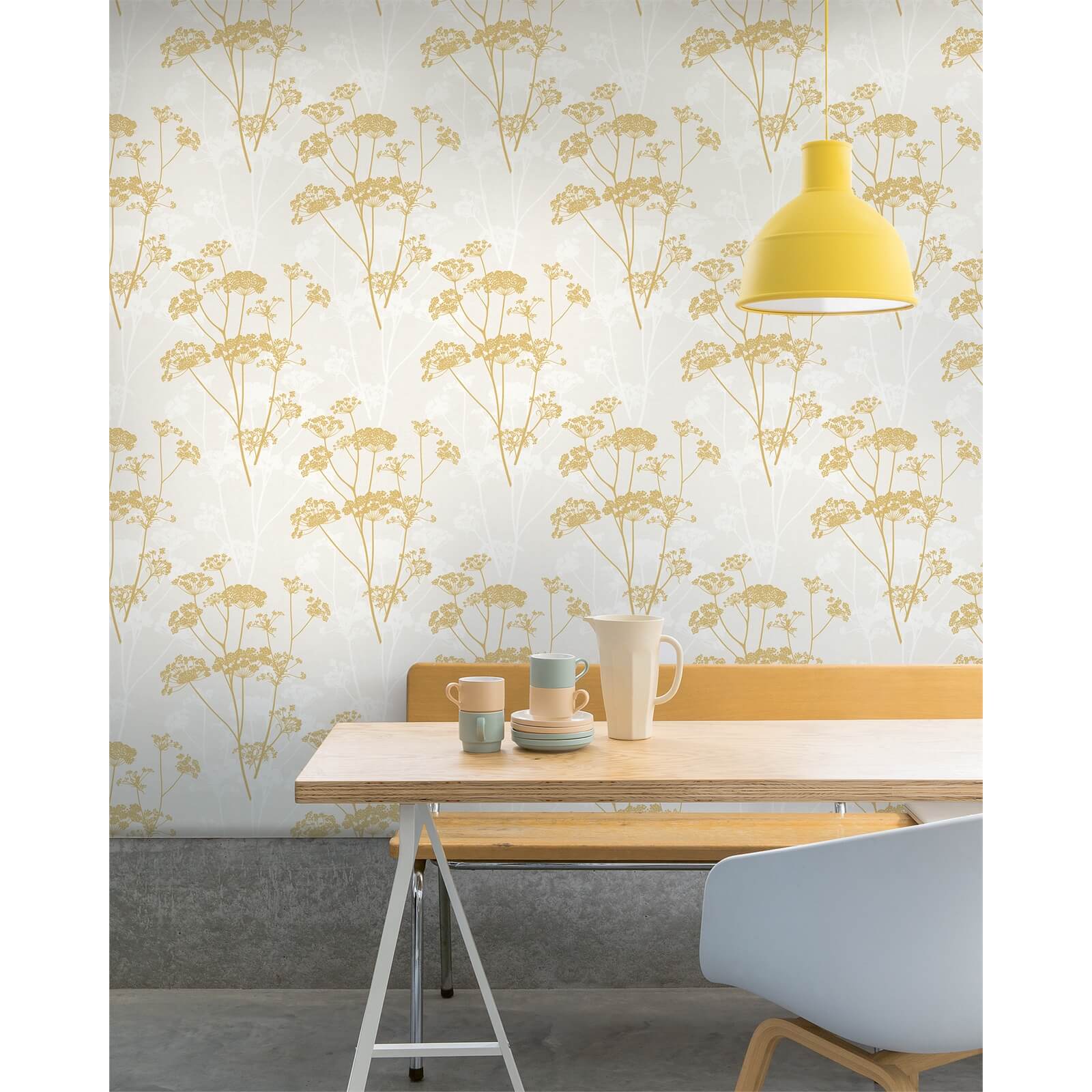 Grandeco Ophelia Yellow Wallpaper