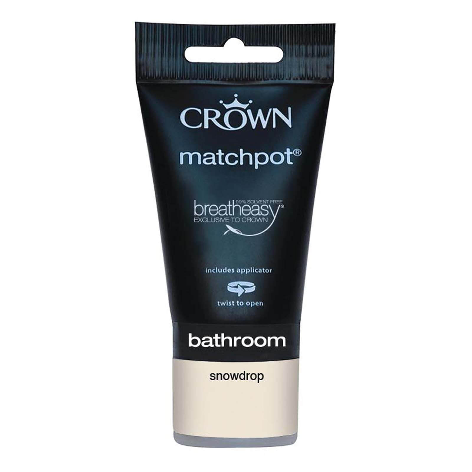 Crown Breatheasy Bathroom -  Snowdrop -  Mid Sheen Paint -  40ml