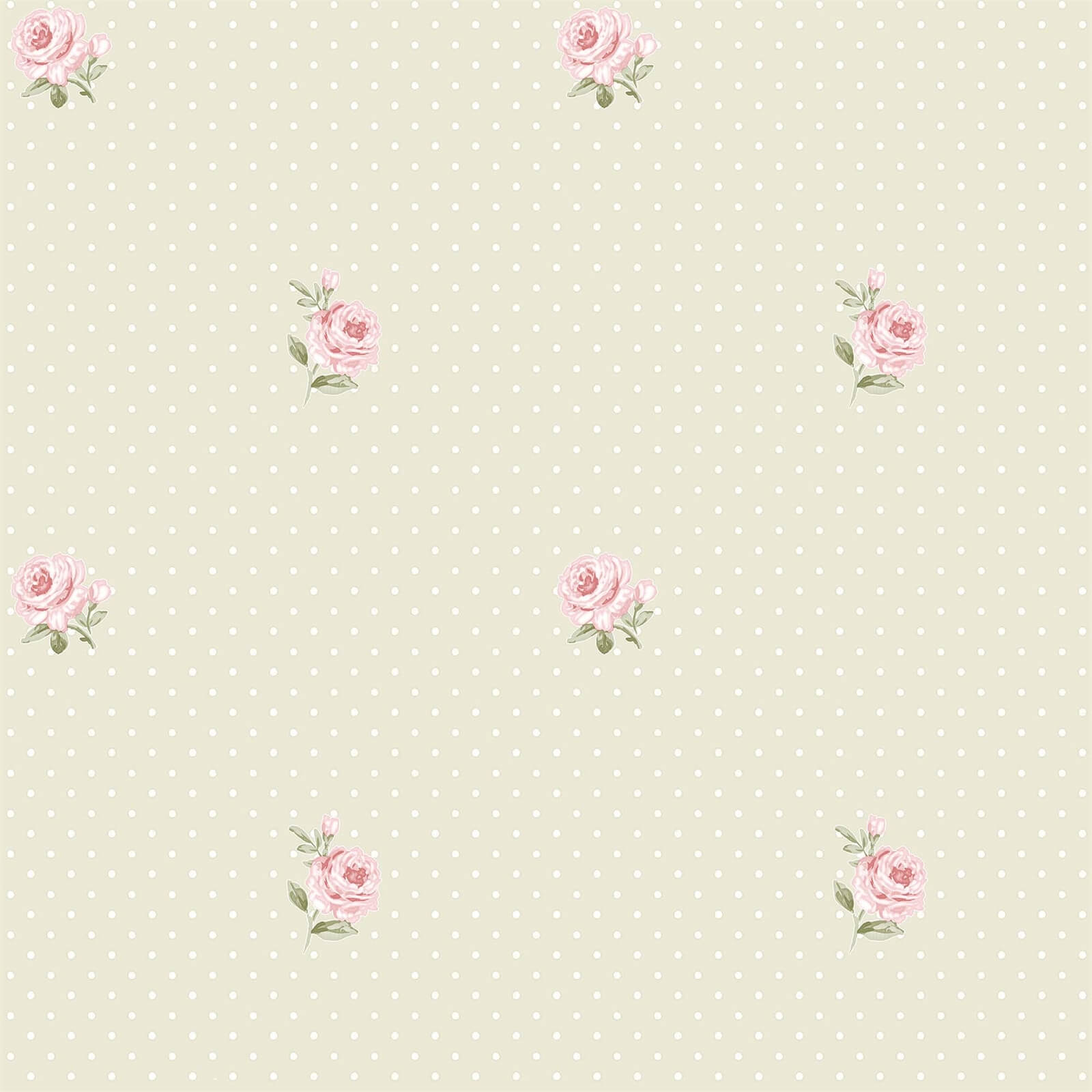 Grandeco Rose Ditsy Floral Neutral Wallpaper