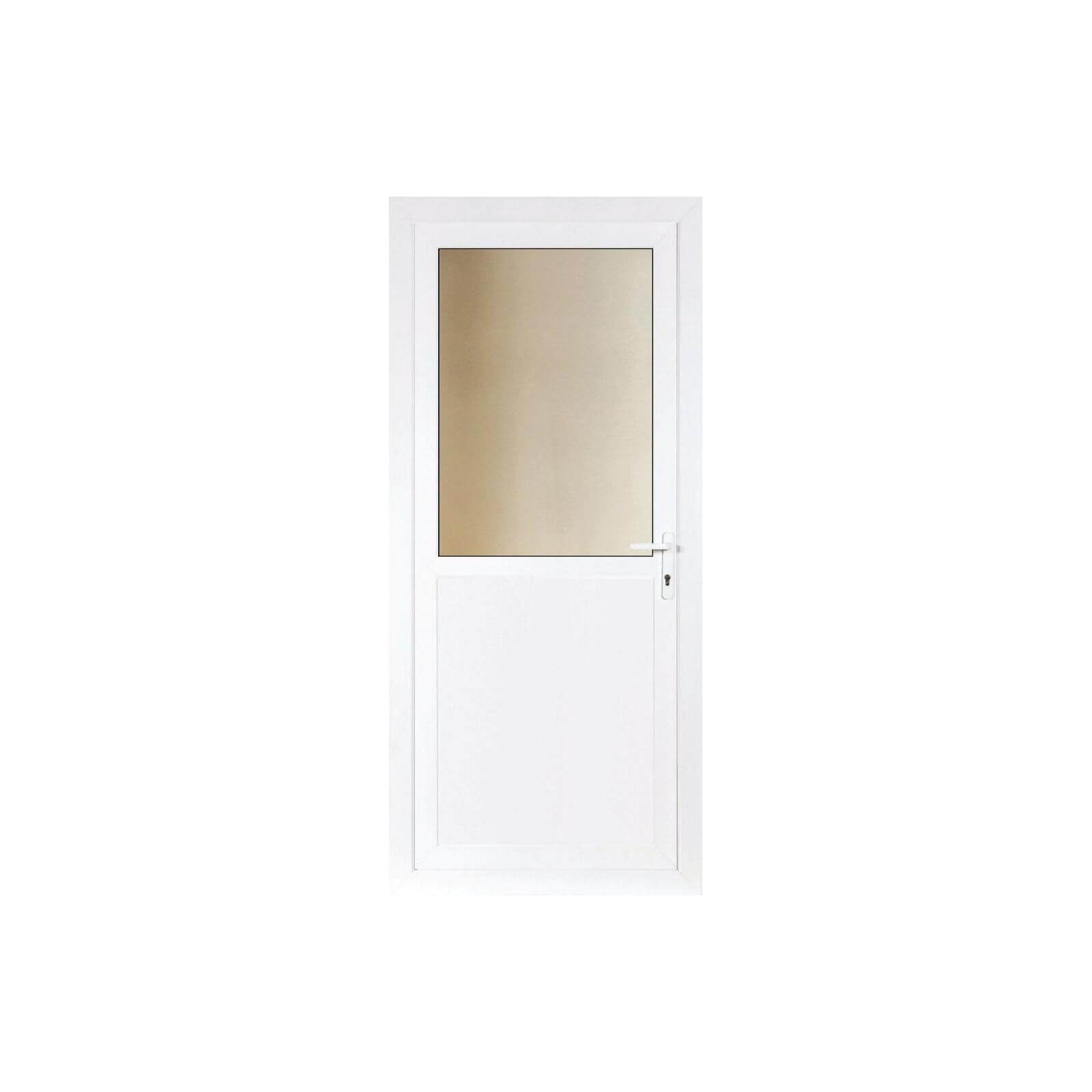 Brighton Rear Door Set - Obscure Half Glazed Left Hand Hung - 840mm Wide 2085mm High