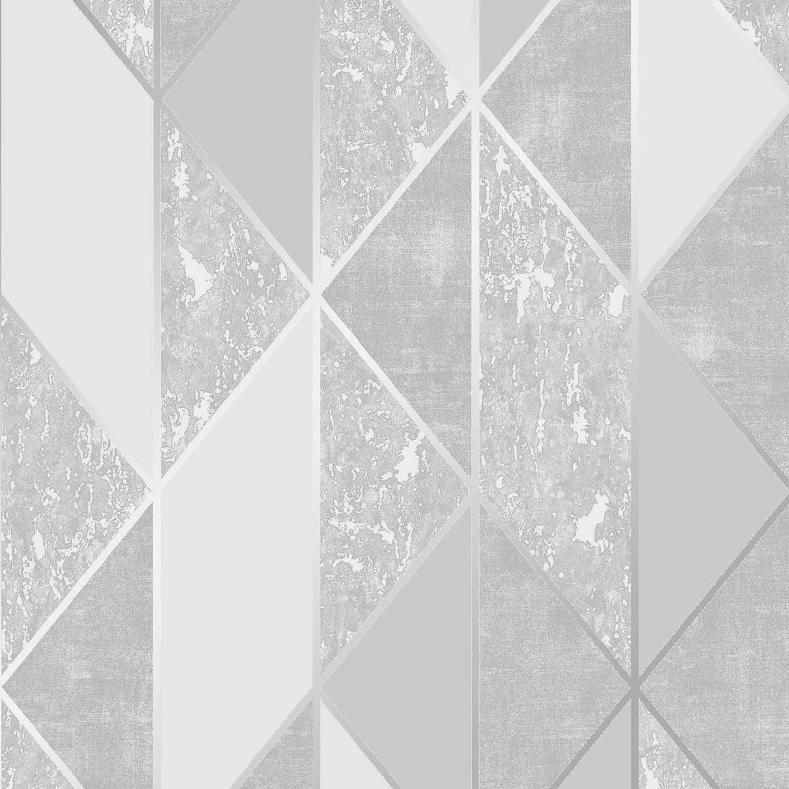 Superfresco Geometric Textured Metallic Silver Wallpaper