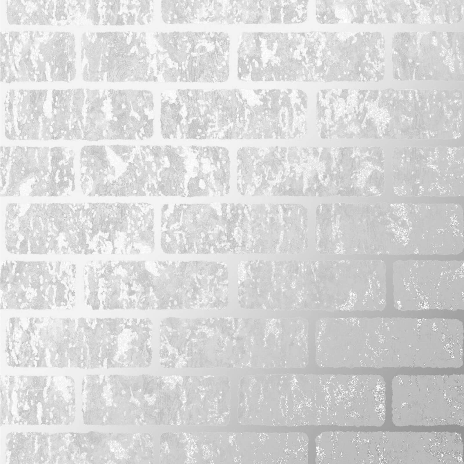 Superfresco Brick Textured Metallic Silver Wallpaper