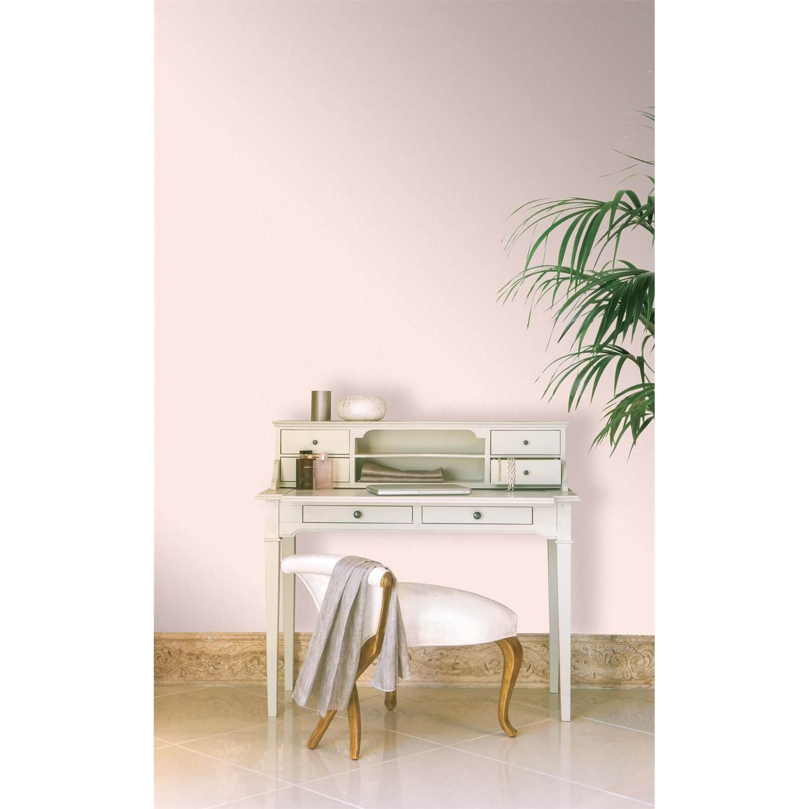 Grandeco Painterly Plain Pink Wallpaper