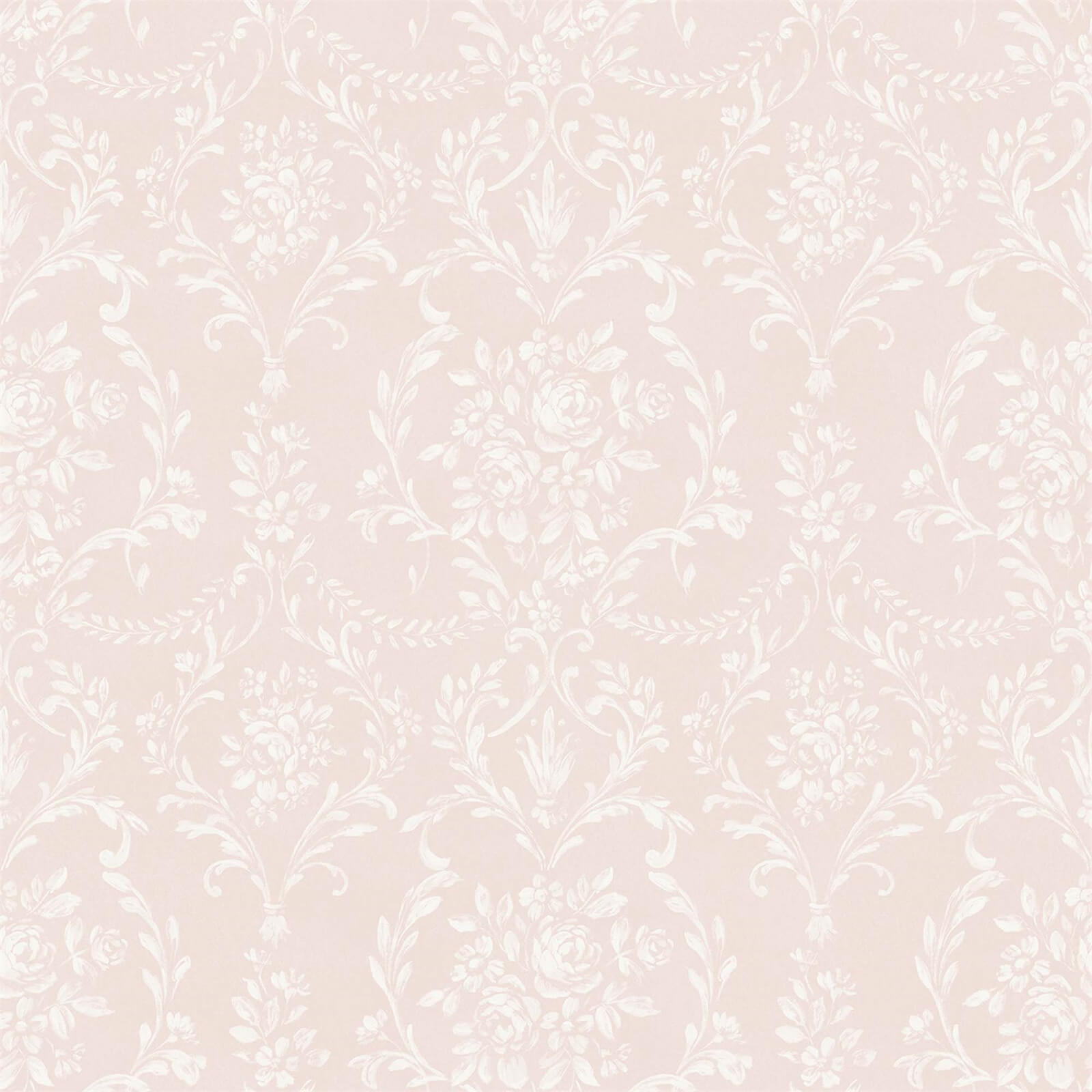 Grandeco Rose Damask Pink Wallpaper