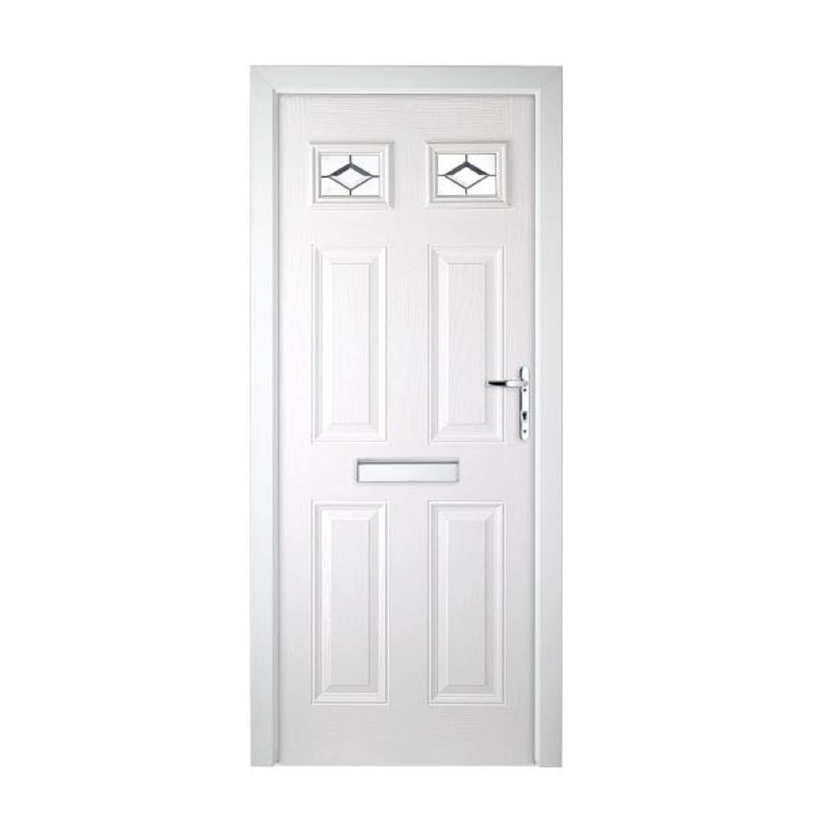 Colonial 2 Top Lite Composite Door Set - White Left Hand Hung - 920mm Wide 2085mm High