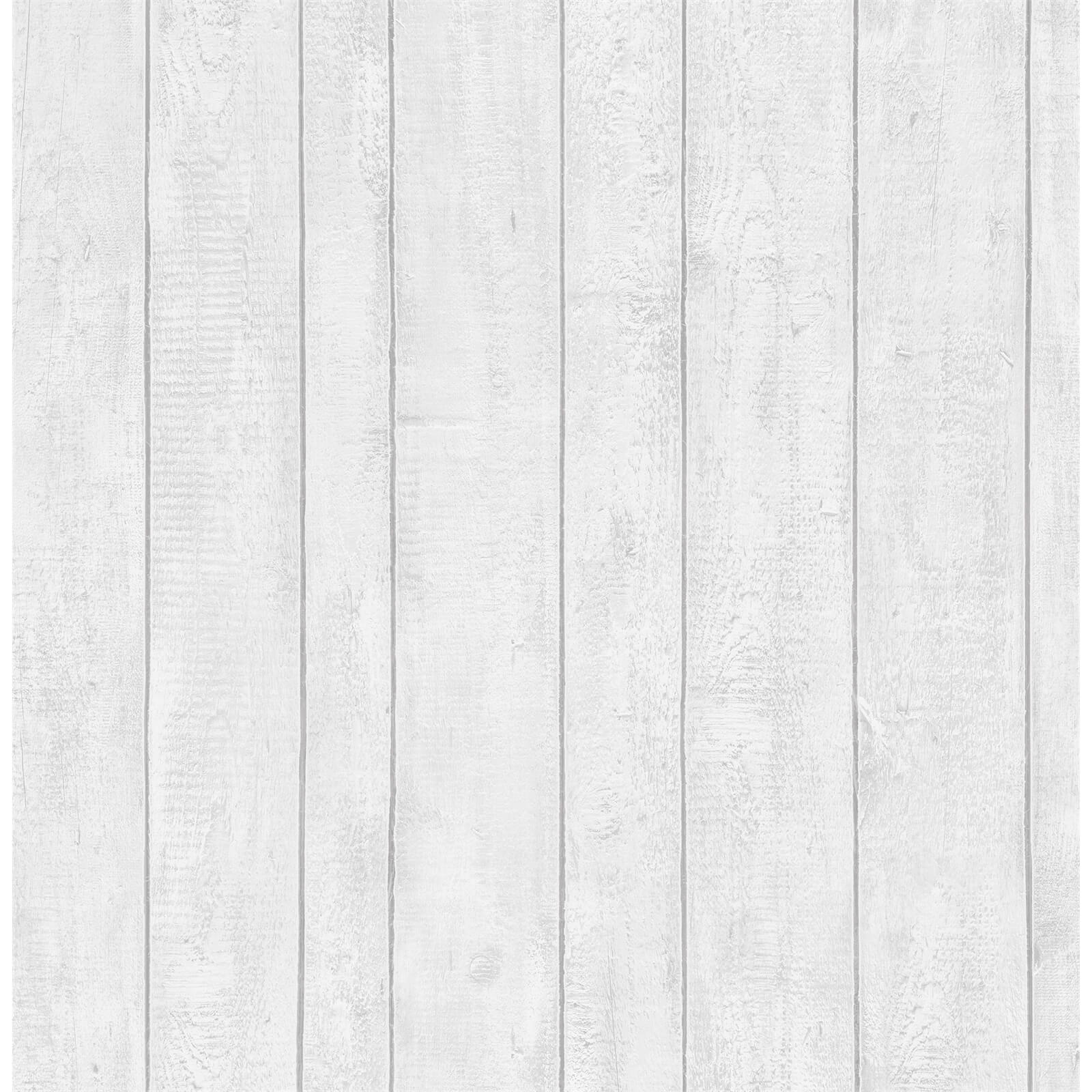 Contour Plank White Wallpaper