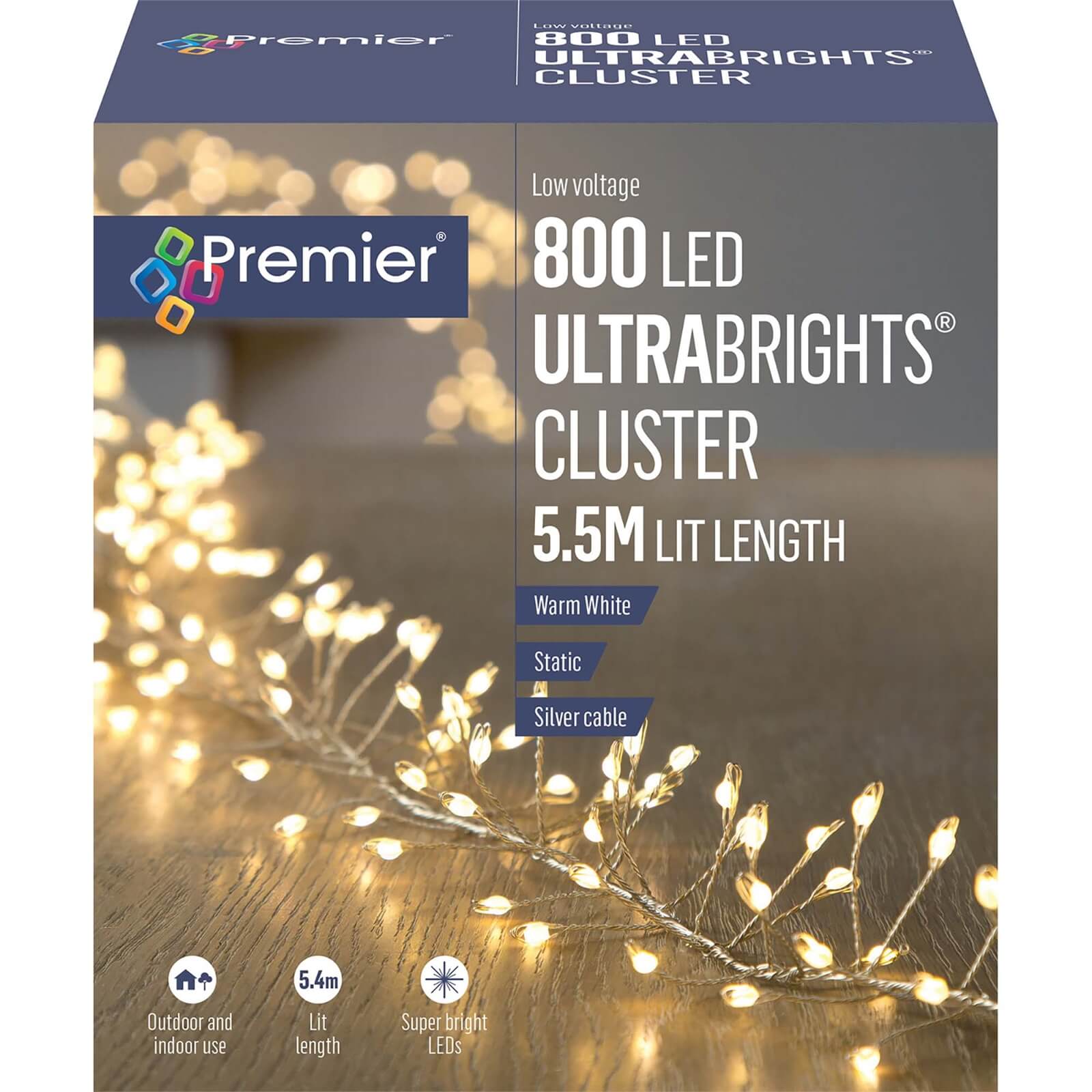 5.5M 800L Ultrabright Cluster Warm White LED Lights