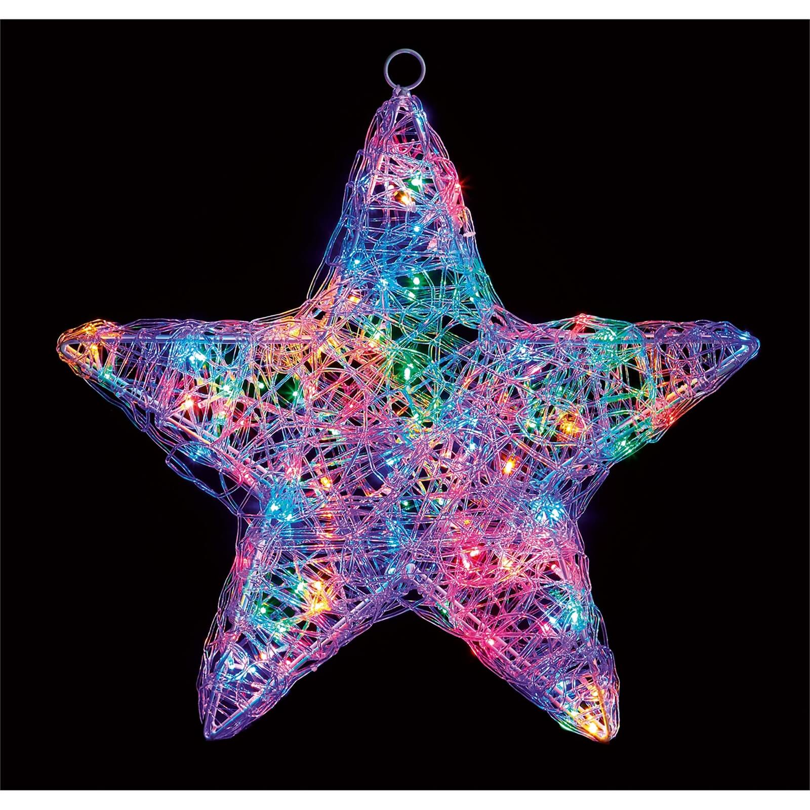 58cm Lit Soft Acrylic Star with 120 Multicoloured LED