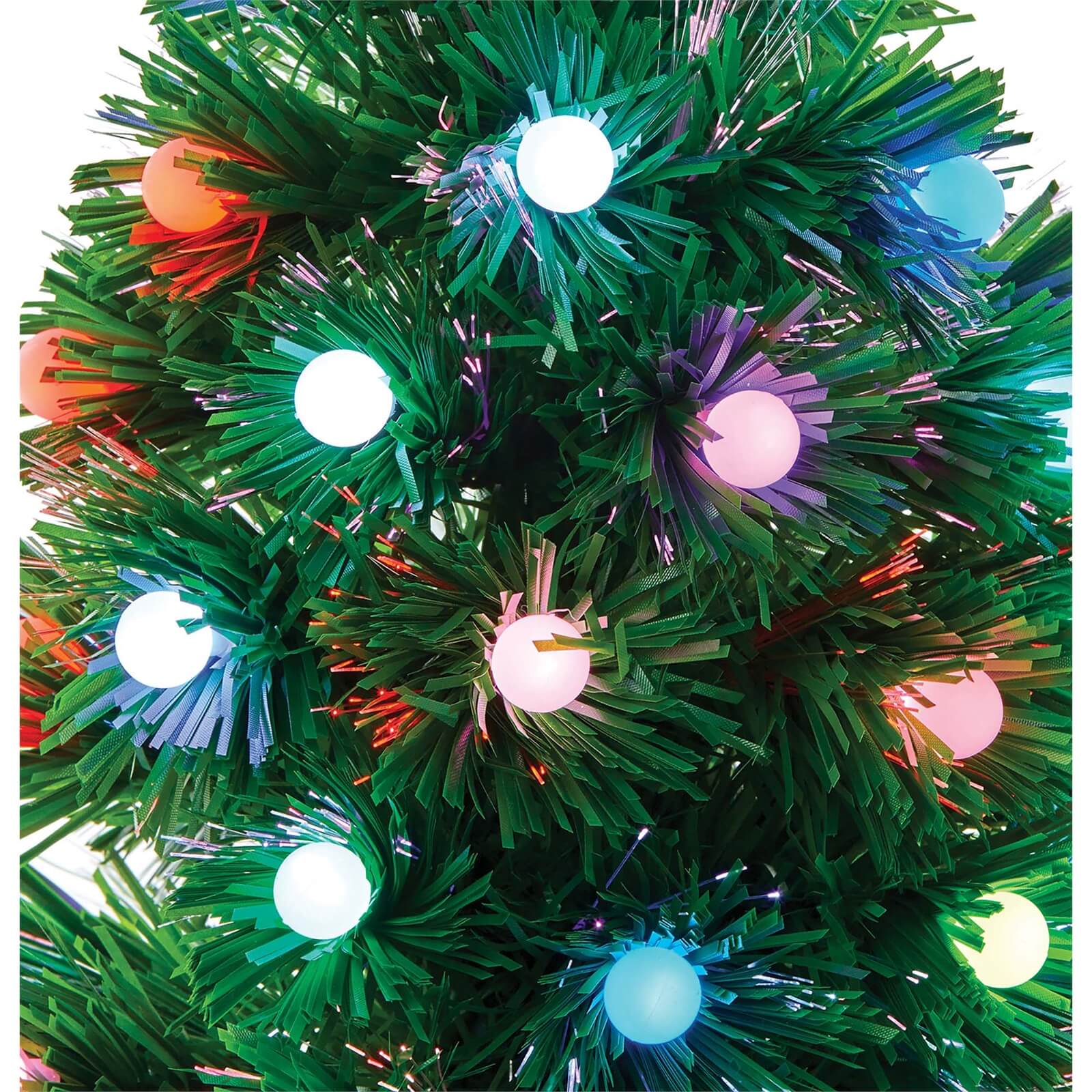 2ft 6 Pre-lit Fibre Optic Tree with Colour Change Ball Decoration