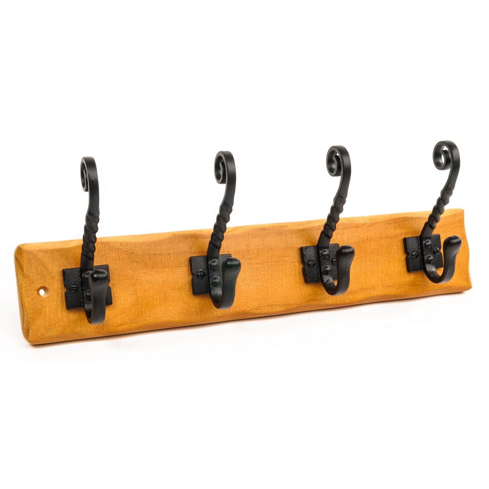 Rust Pine Hook Rail - 4 Iron Tudor Hooks