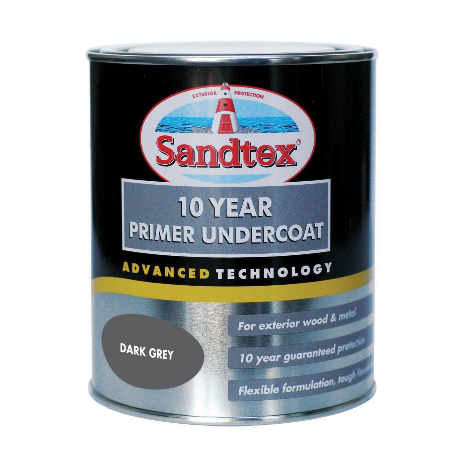 Sandtex 10 Year Primer Undercoat for Wood & Metal Dark Grey - 750ml