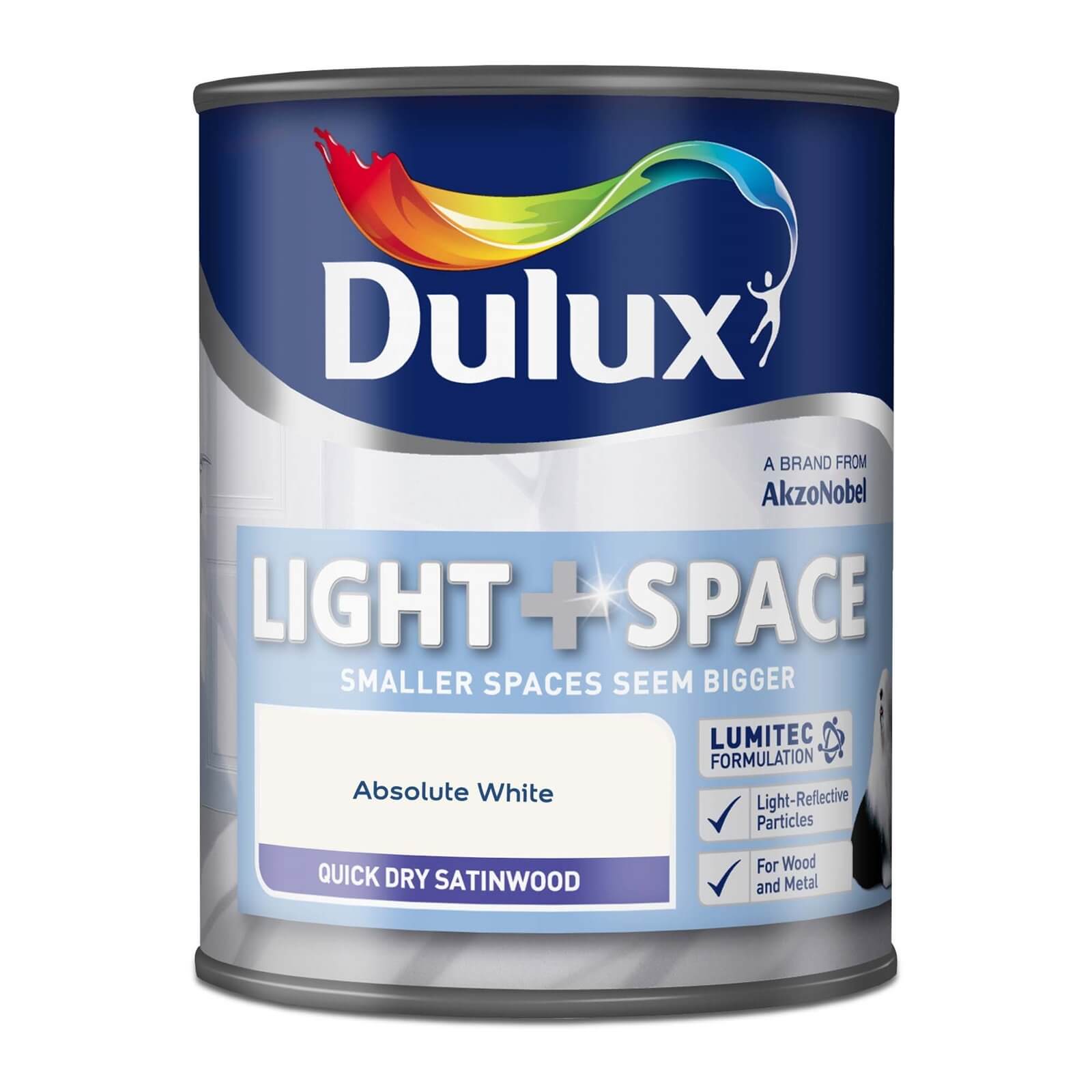 Dulux Quick Dry Satinwood Paint Absolute White - 750ml
