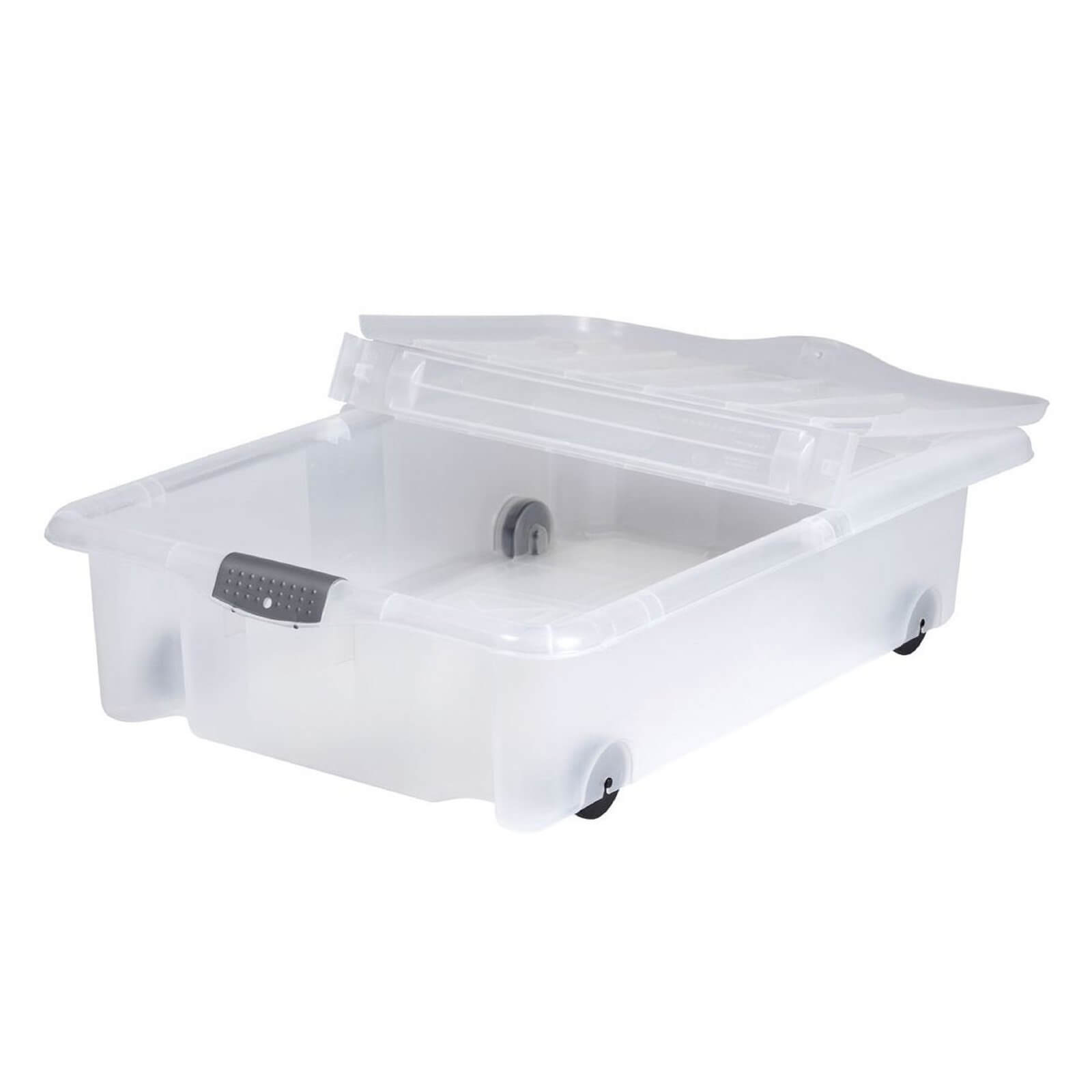 Rolling Underbed Plastic 35L Storage Box with Lid