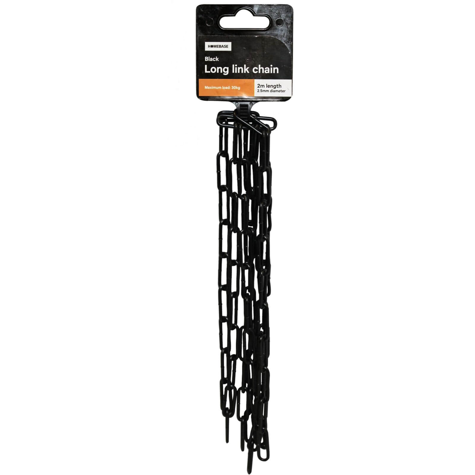 Long Link Chain - Black - 2.5 x 2000mm