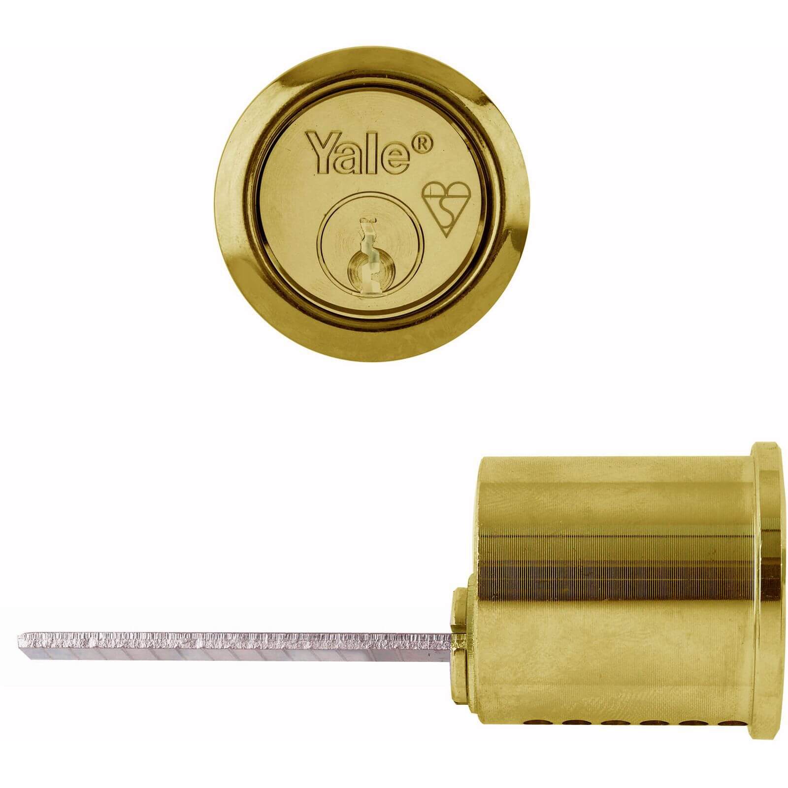 Yale X5 High Security BS Replacement Rim Cylinder - Polished Brass