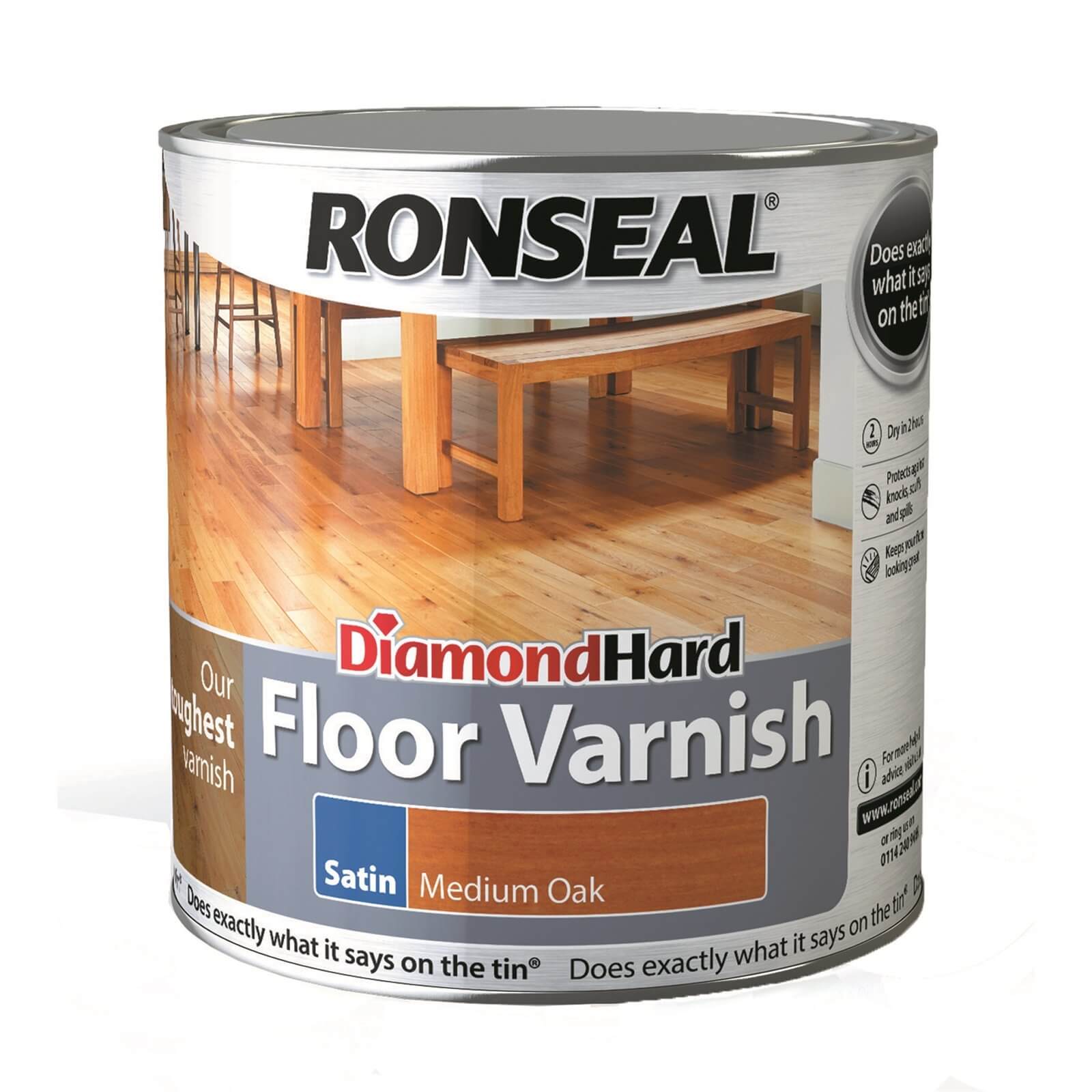 Ronseal Diamond Hard Floor Varnish Medium Oak- 2.5L