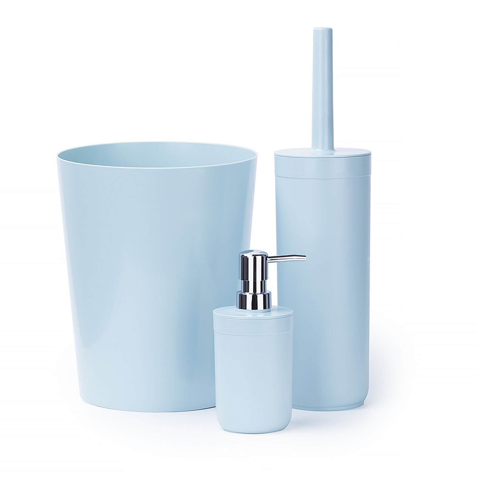 Home Design Toilet Brush, Bin & Lotion Dispenser Set - Blue