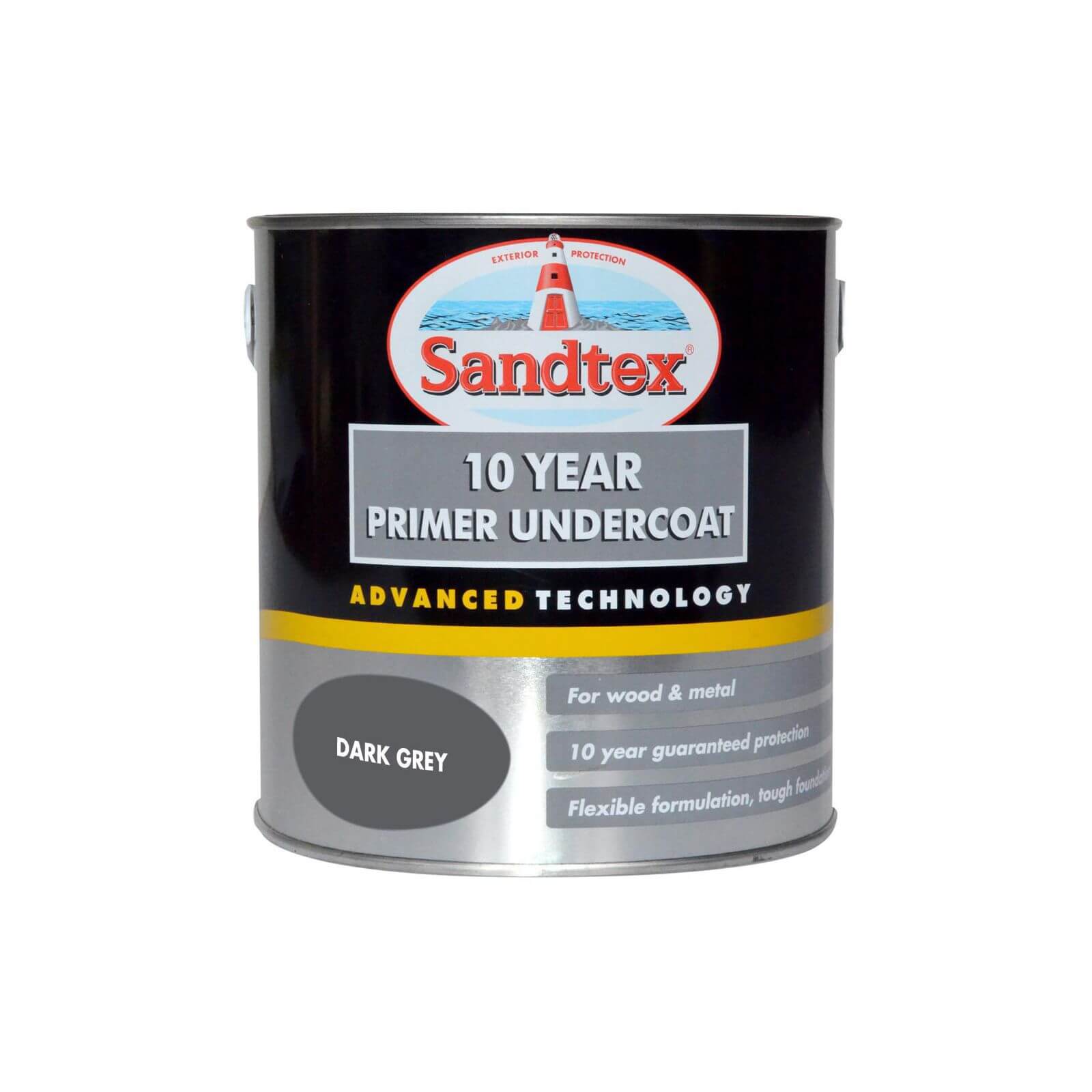 Sandtex 10 Year Wood & Metal Primer Undercoat Dark Grey - 2.5L