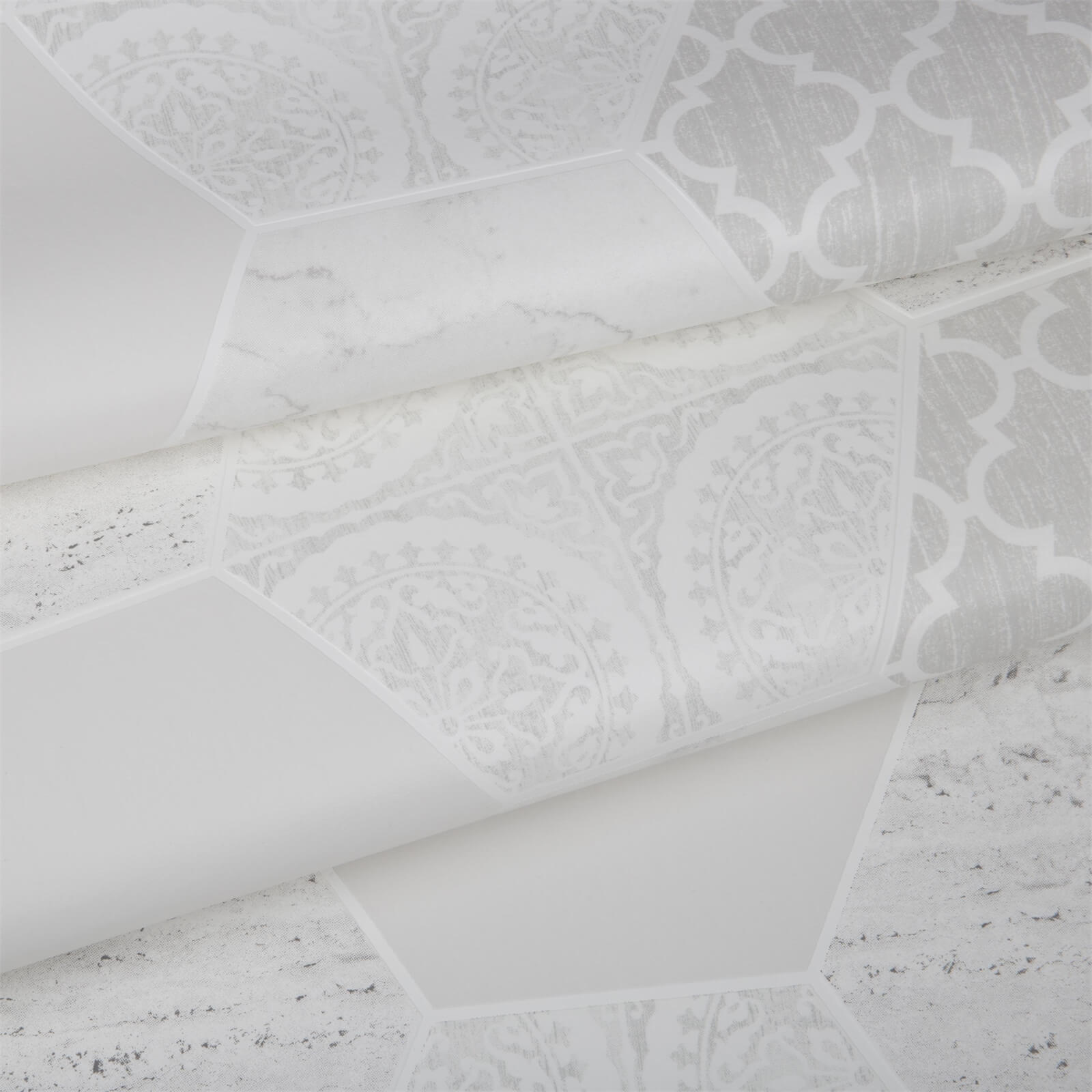 Contour Hexagonal Wallpaper - Marble Grey