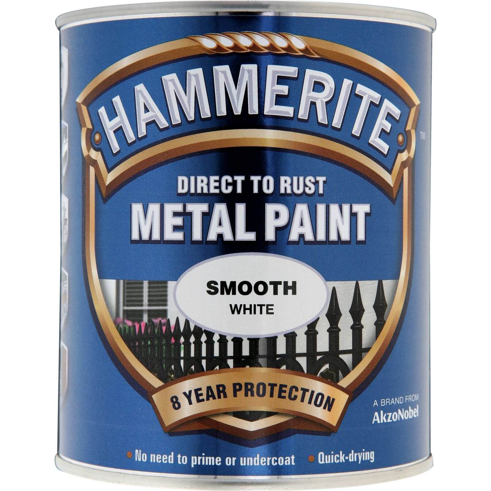 Hammerite Direct To Rust Smooth White Metal Paint - 750ml