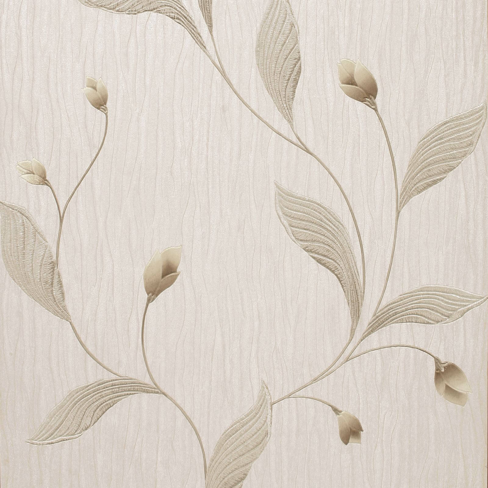 Belgravia Decor Tiffany Floral Textured Metallic Cream Wallpaper