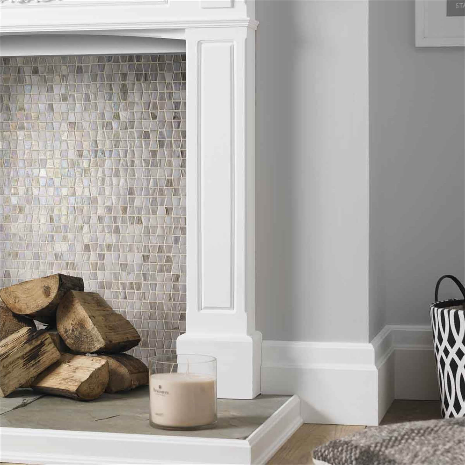 EOS Lustre Mosaic White Wall Tiles 300 x 300mm