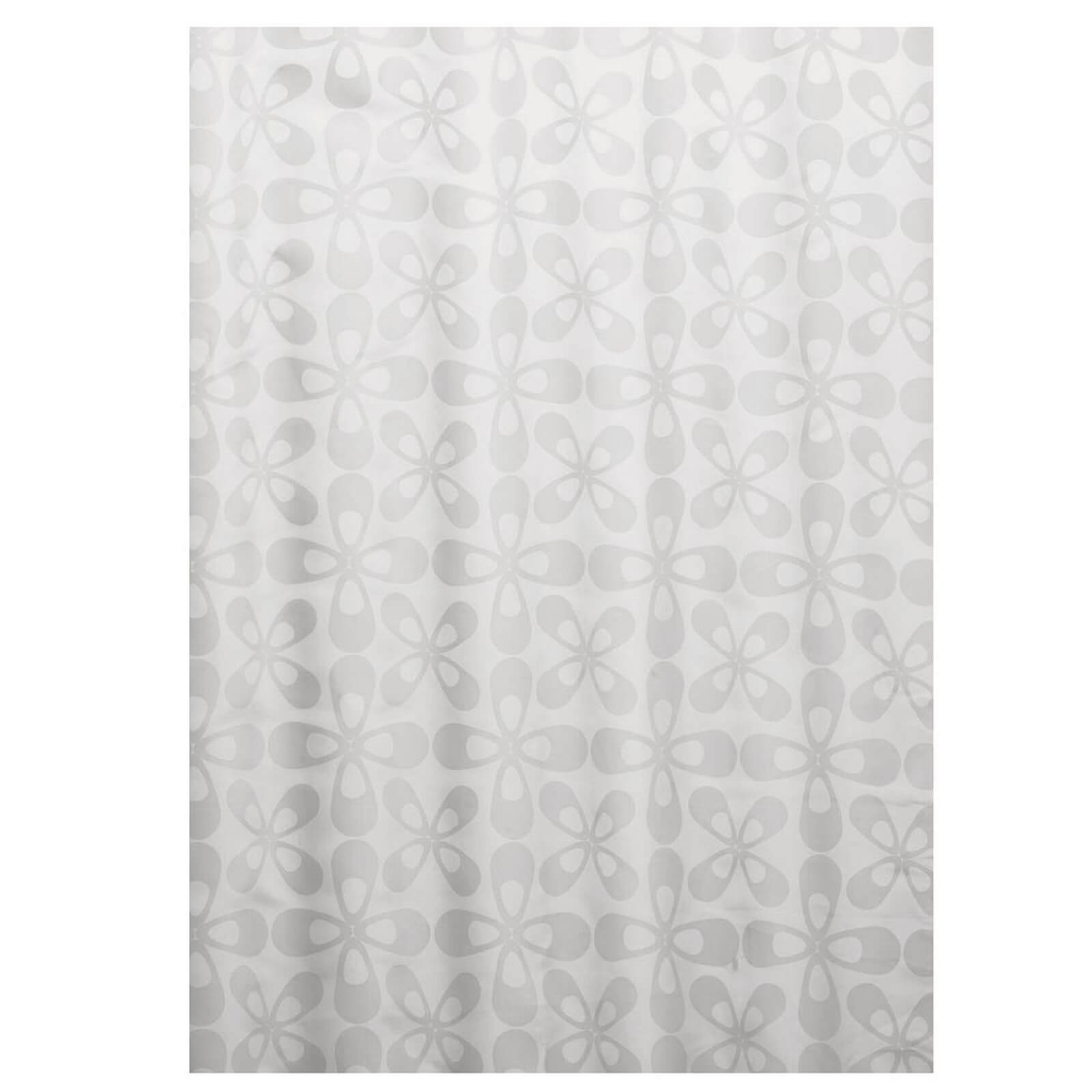 Estilo Optical Geo Shower Curtain - White