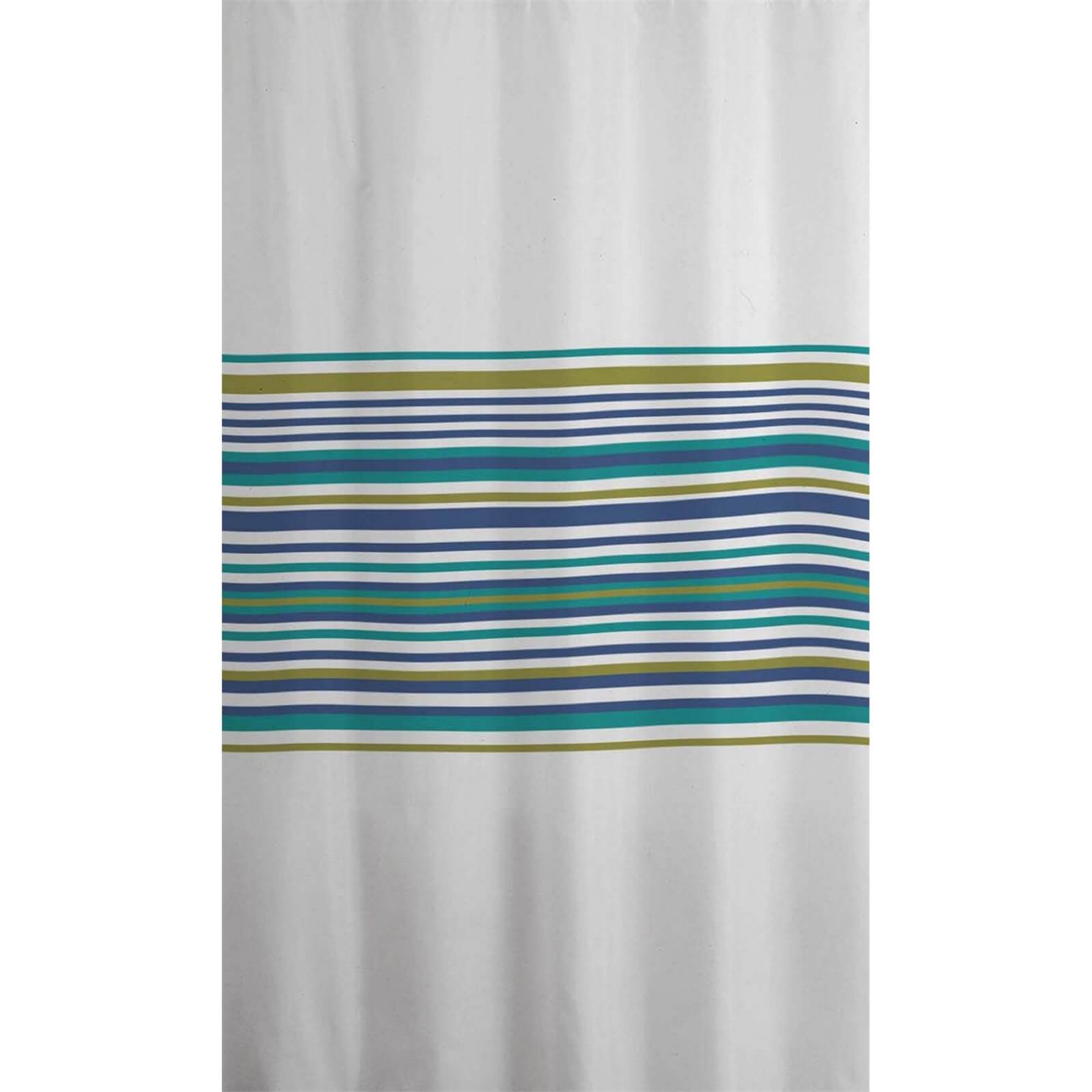 Estilo Banded Stripe Shower Curtain - Teal