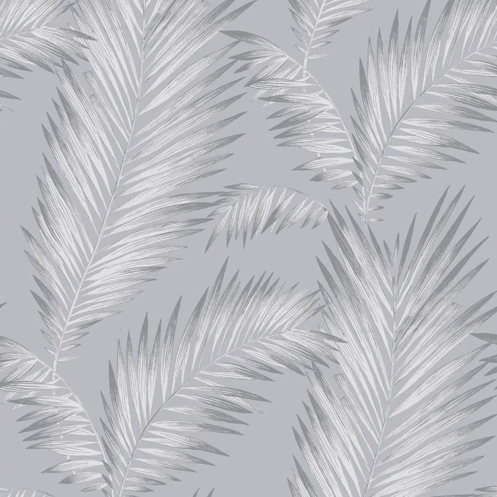 Arthouse Ardita Leaf Smooth Metallic Platinum Wallpaper
